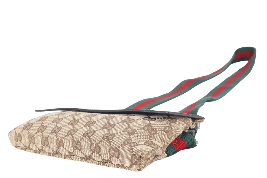 GUCCI SHELLY LINE GG WAIST BAG (180691) CANVAS WITH DUST COVER