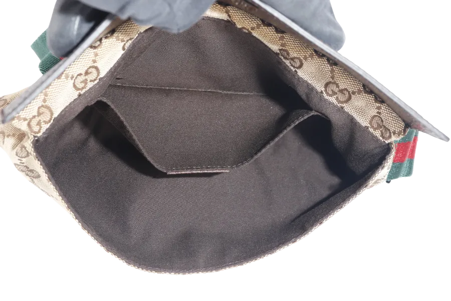 GUCCI SHELLY LINE GG WAIST BAG (180691) CANVAS WITH DUST COVER