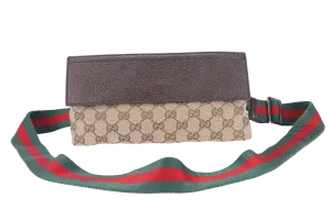 GUCCI SHELLY LINE GG WAIST BAG (180691) CANVAS WITH DUST COVER