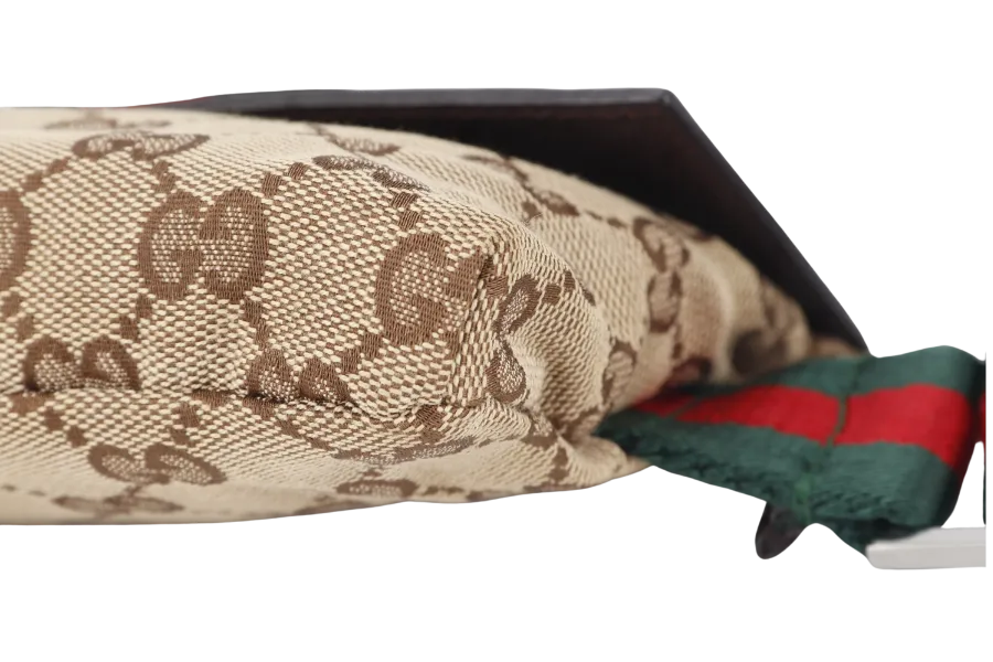 GUCCI SHELLY LINE GG WAIST BAG (180691) CANVAS WITH DUST COVER