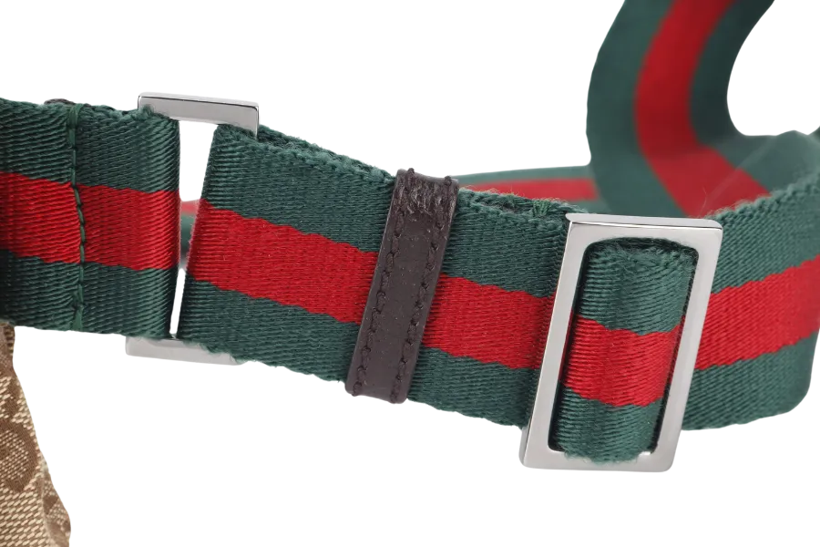 GUCCI SHELLY LINE GG WAIST BAG (180691) CANVAS WITH DUST COVER
