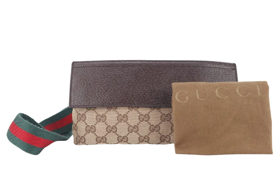 GUCCI SHELLY LINE GG WAIST BAG (180691) CANVAS WITH DUST COVER