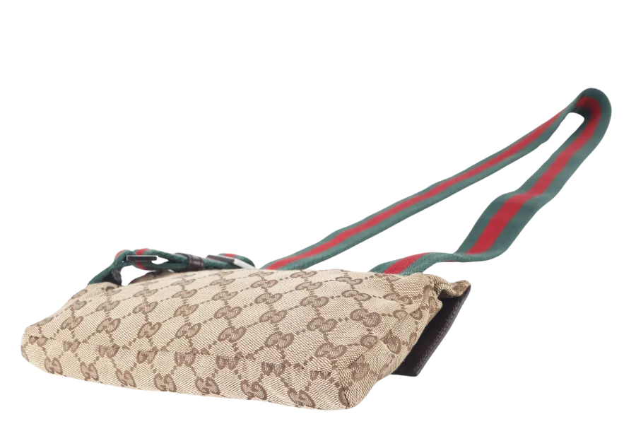 GUCCI SHELLY LINE GG WAIST BAG (180691) CANVAS WITH DUST COVER