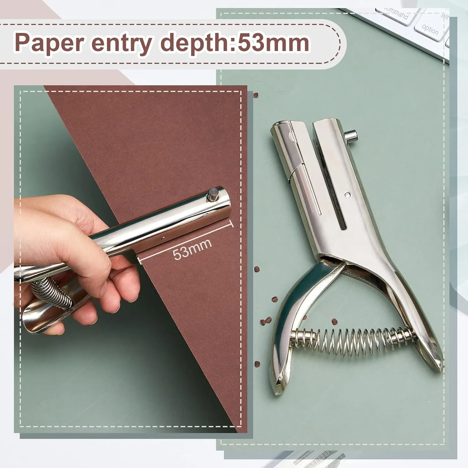 Heavy Duty Hole Punch Single One Hole Puncher Paper Hole Punch Long Reach Reduce