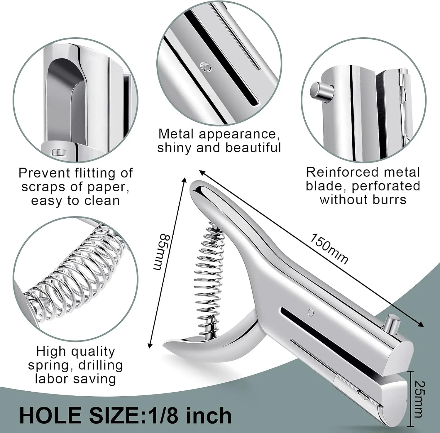 Heavy Duty Hole Punch Single One Hole Puncher Paper Hole Punch Long Reach Reduce