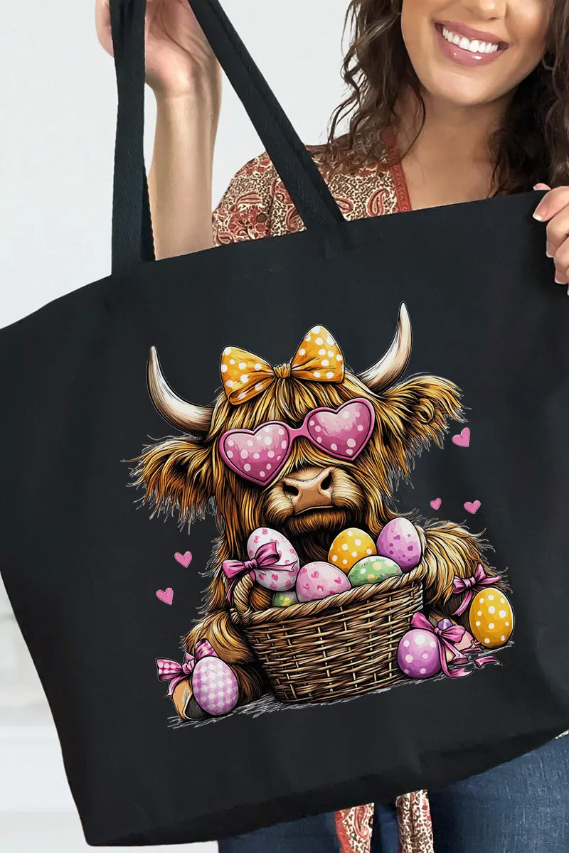 Highland Hops & Eggs Canvas Jumbo Tote