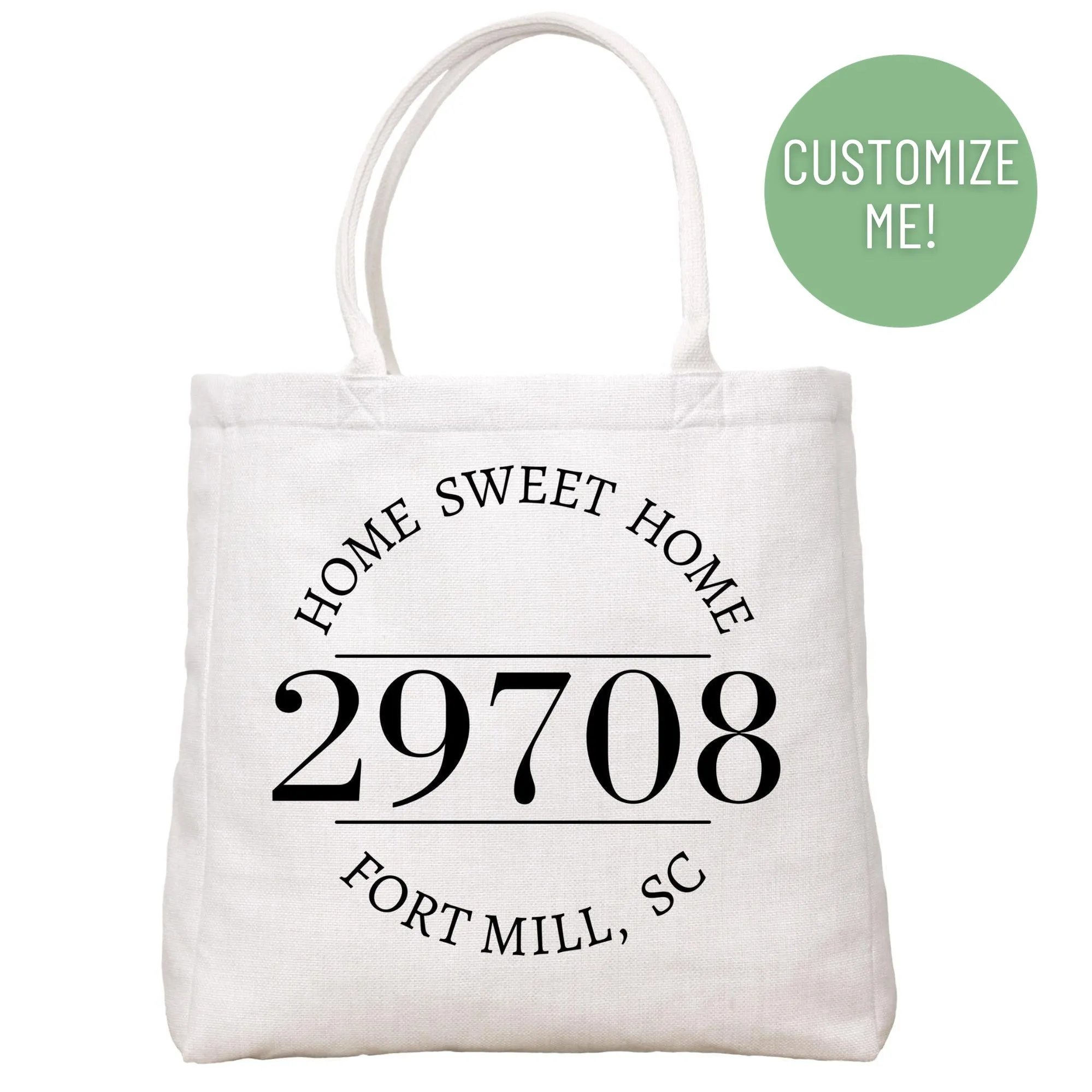 Hometown Zip Code Tote Bag