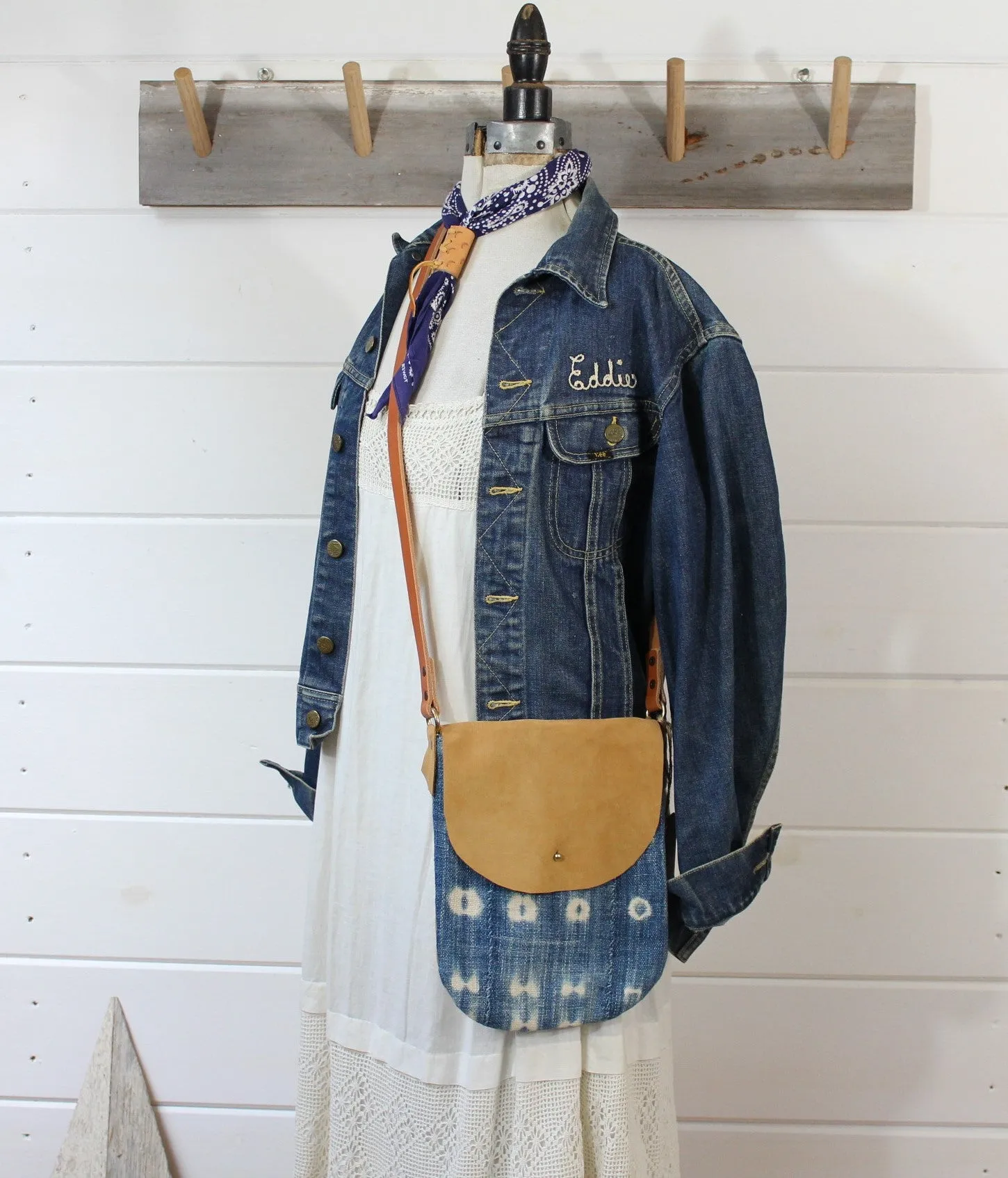 Indigo   Leather Crossbody Bag