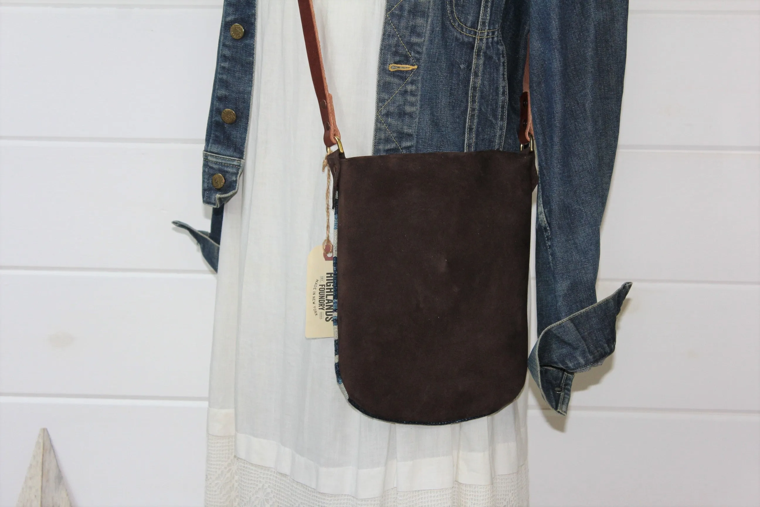 Indigo   Leather Crossbody Bag