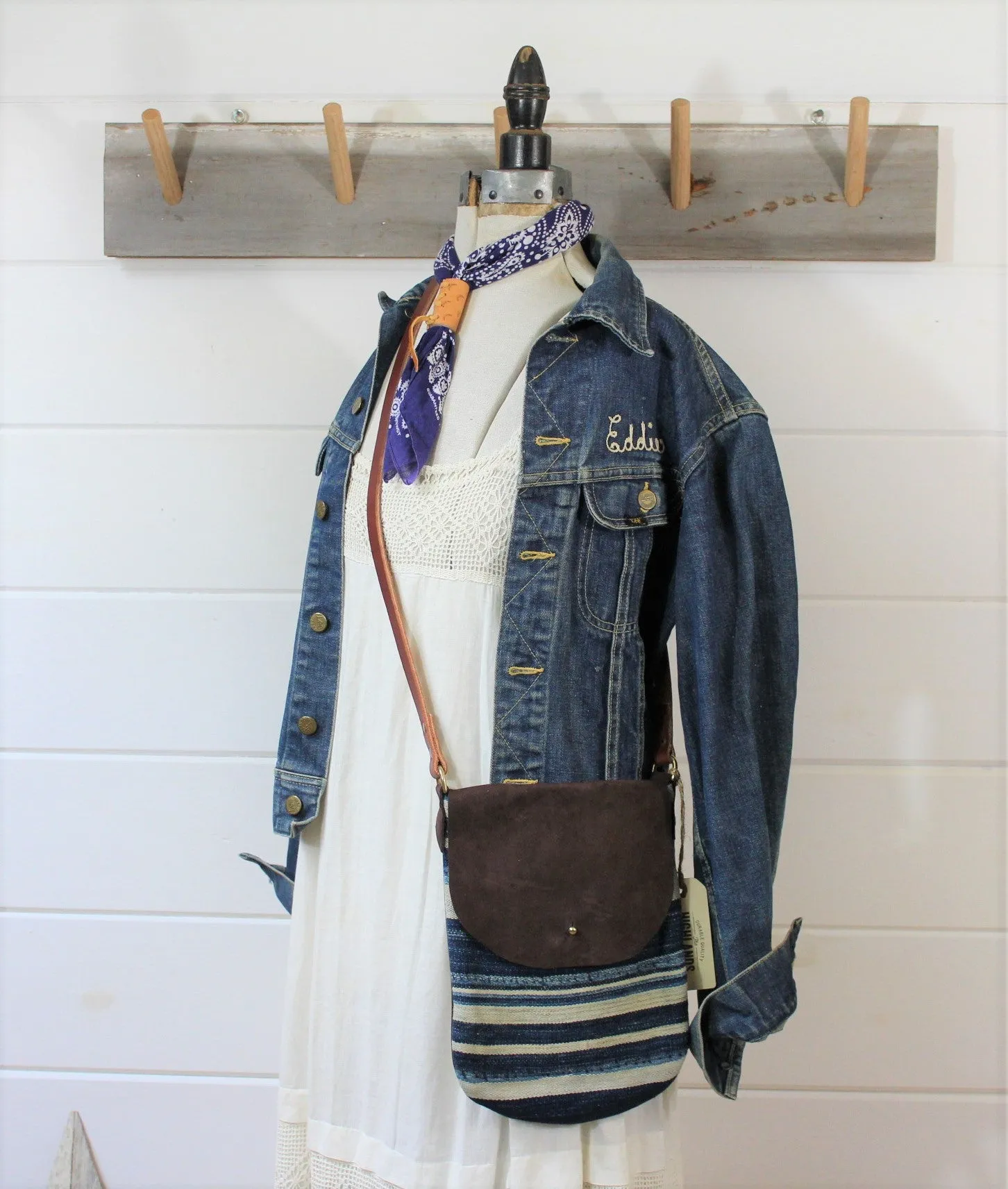 Indigo   Leather Crossbody Bag