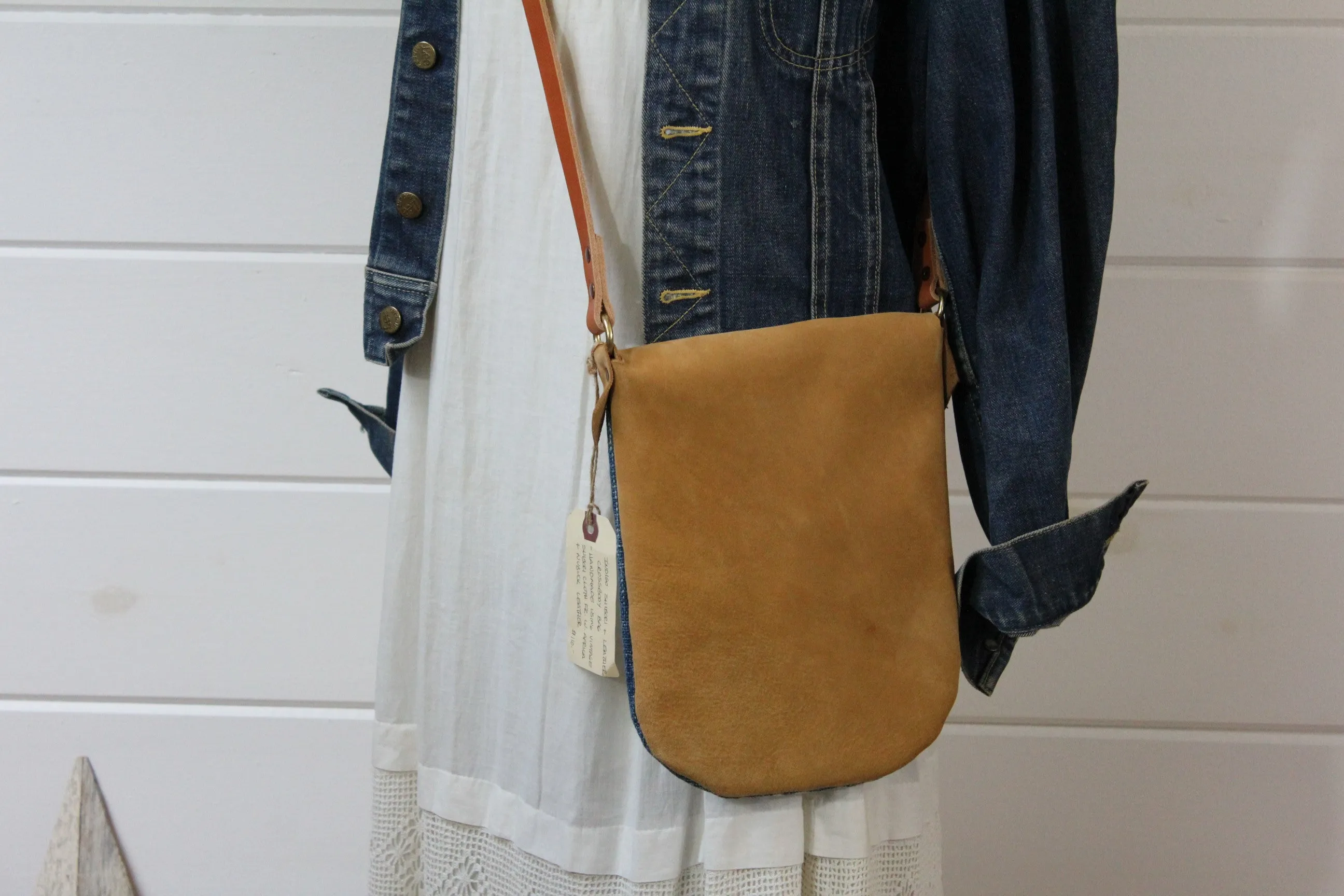 Indigo   Leather Crossbody Bag