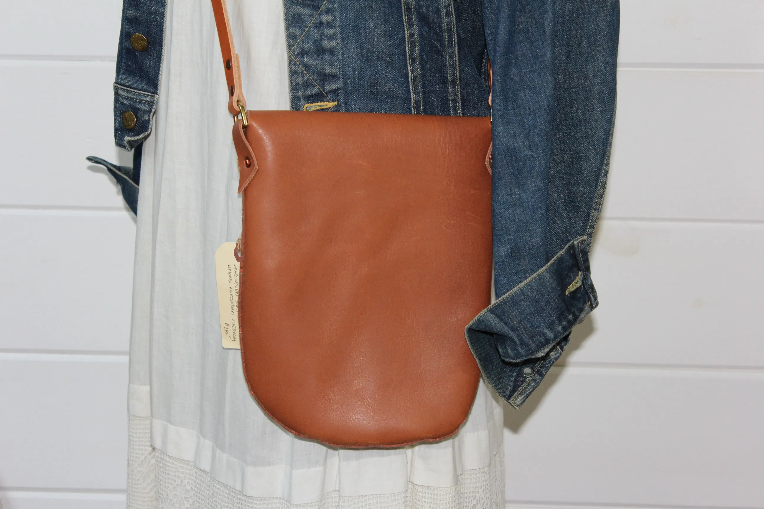 Indigo   Leather Crossbody Bag