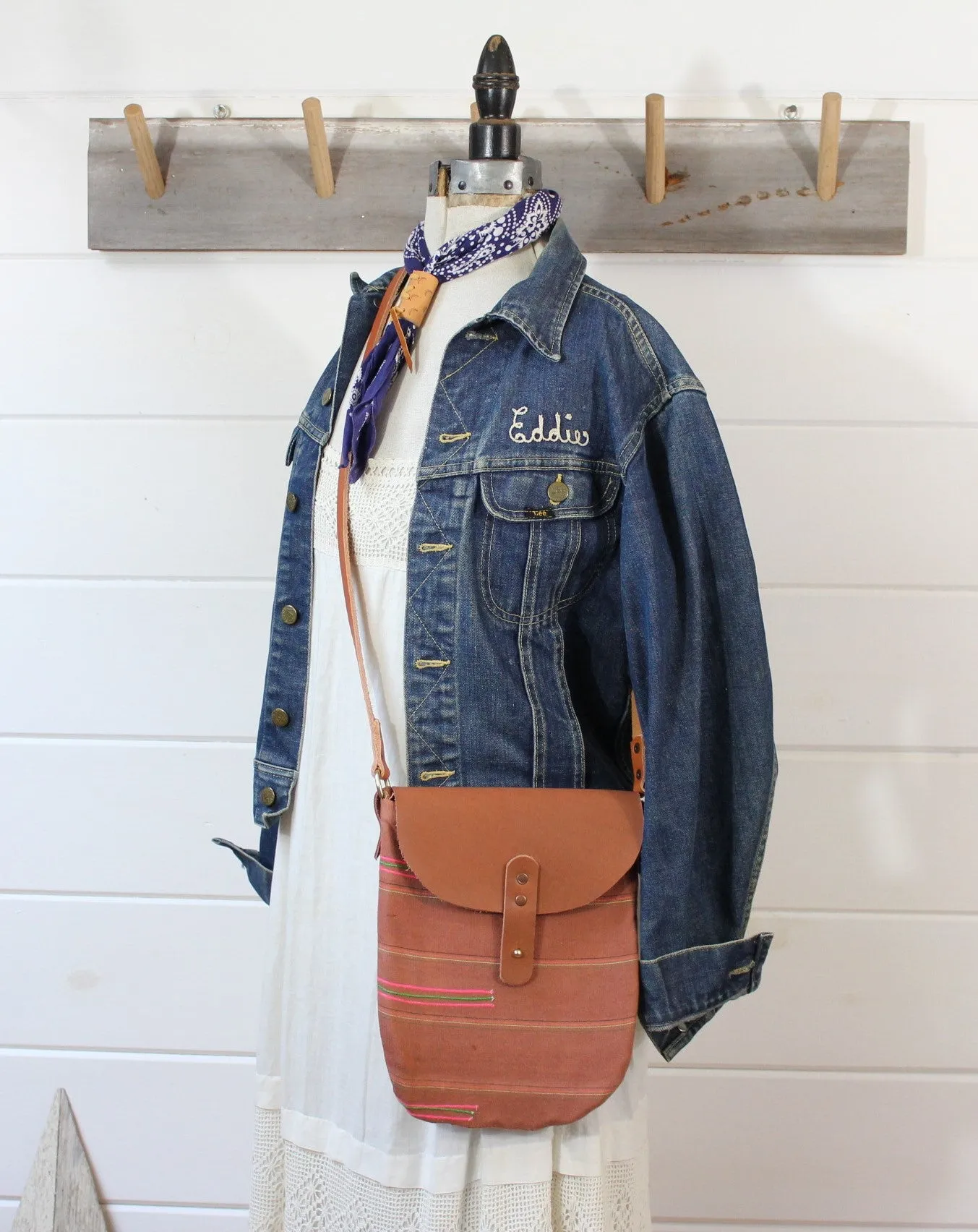 Indigo   Leather Crossbody Bag