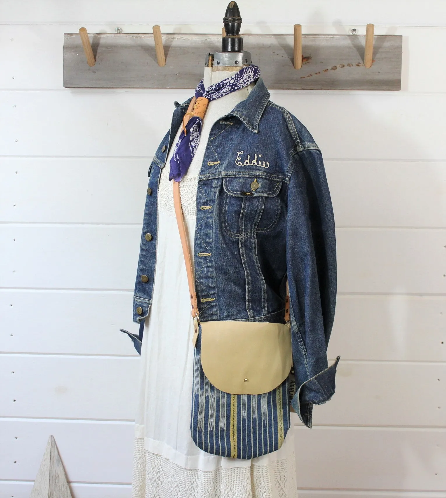 Indigo   Leather Crossbody Bag