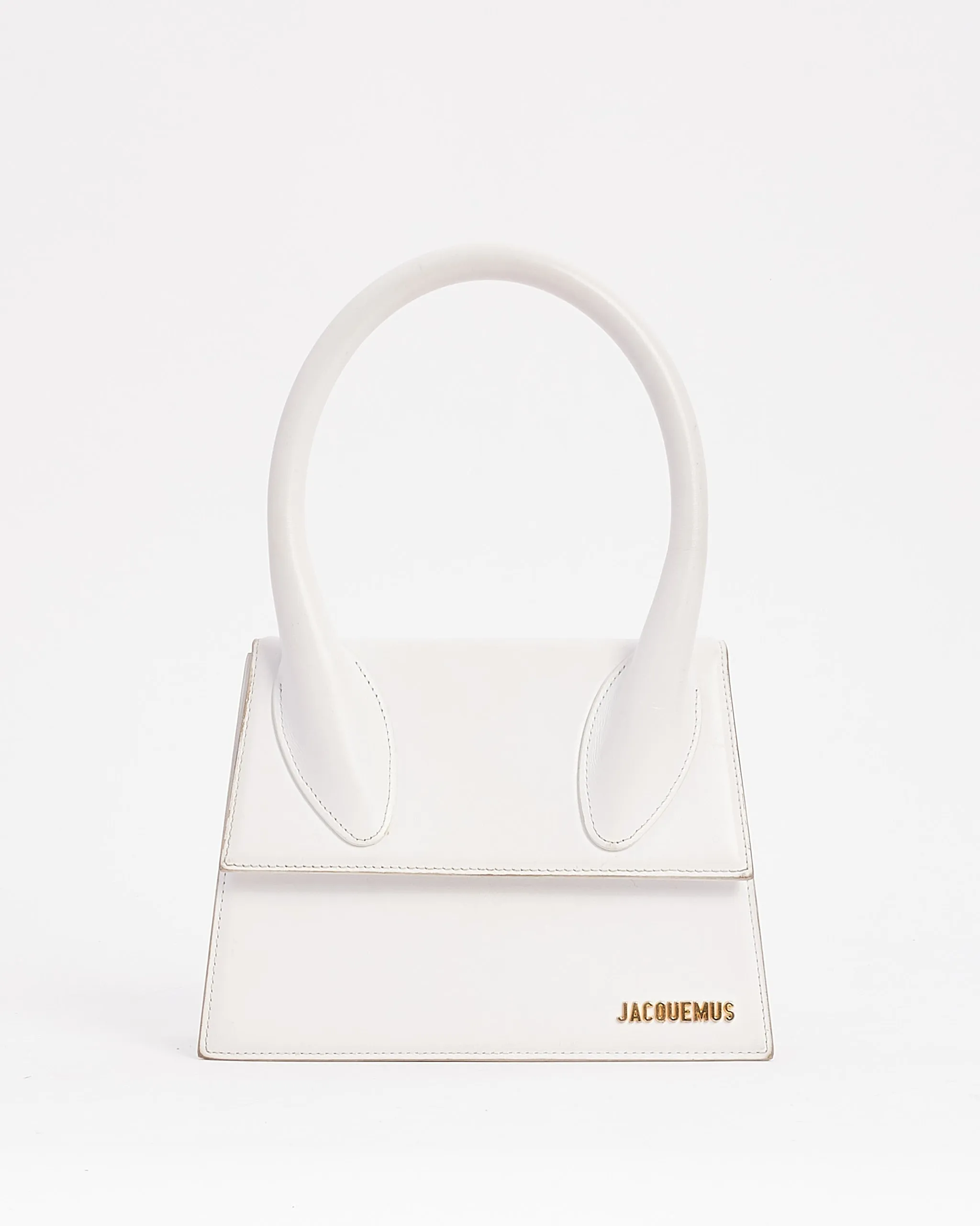 Jacquemus White Leather Le Papier Le Grand Chiquito Bag