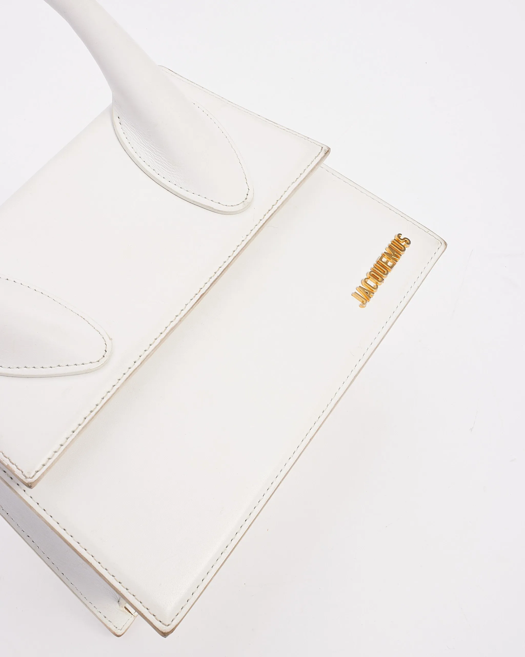 Jacquemus White Leather Le Papier Le Grand Chiquito Bag