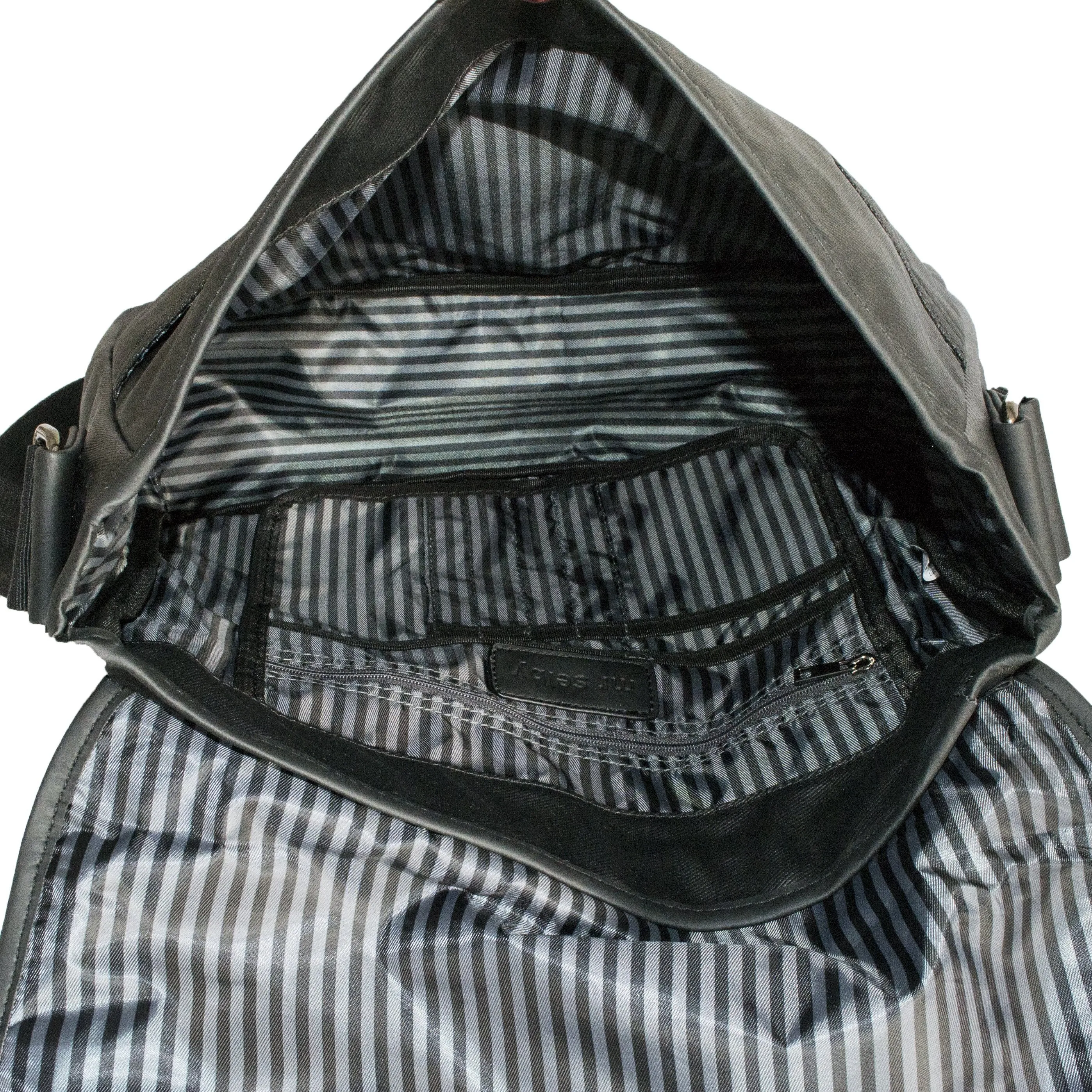 JAMIESON - Mens Black Faux Leather Messenger Bag