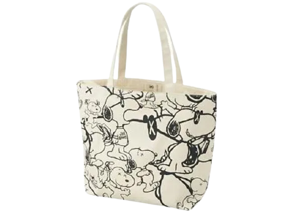 KAWS x Uniqlo x Peanuts "Snoopy Pattern" Tote Bag Beige