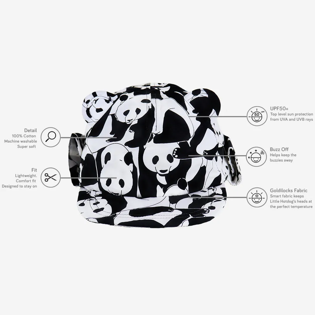 Kids Cub hat with neck flap: Panda Pop