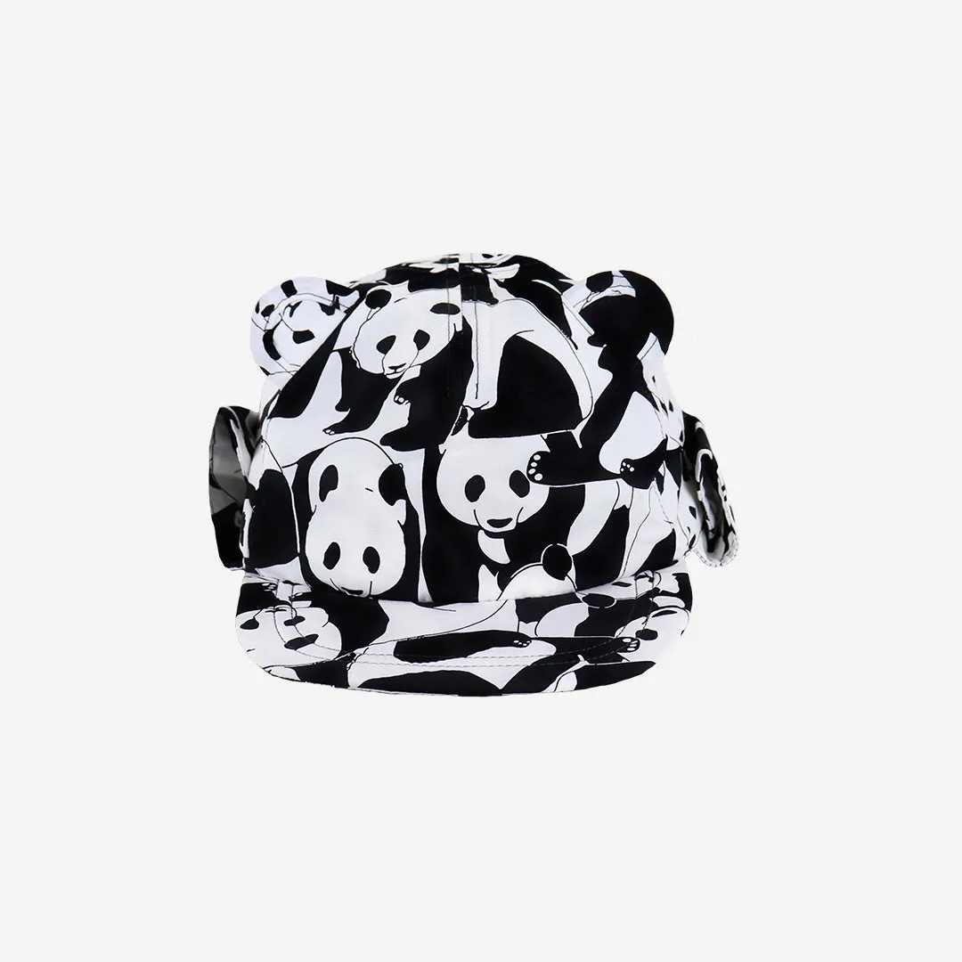 Kids Cub hat with neck flap: Panda Pop