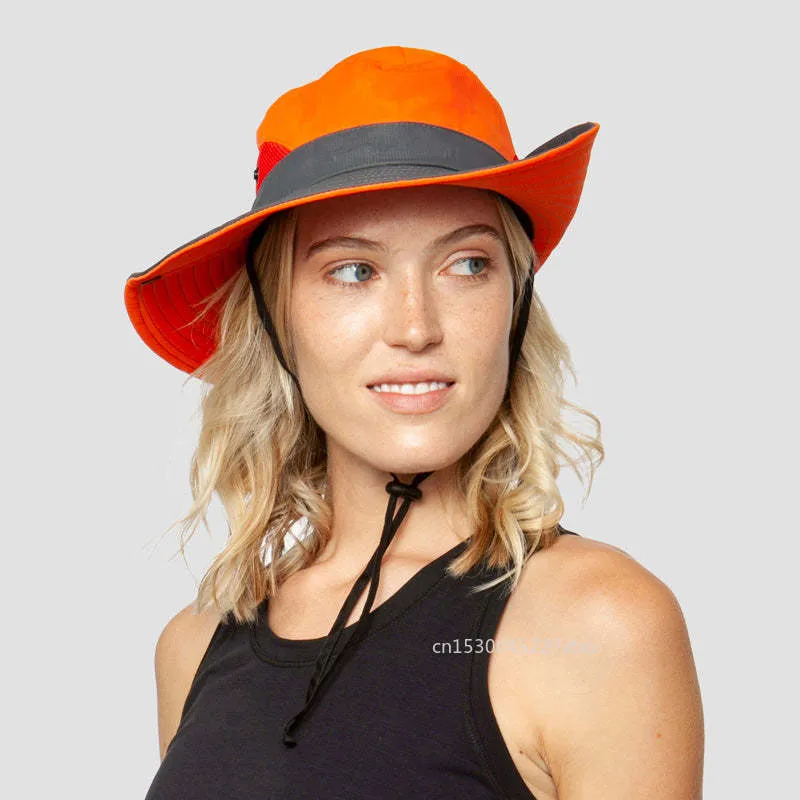 Ladies Ponytail Summer Wide Brim UV Protection Hat
