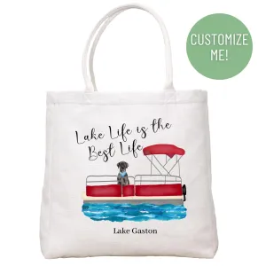 Lake Life Pontoon Tote Bag