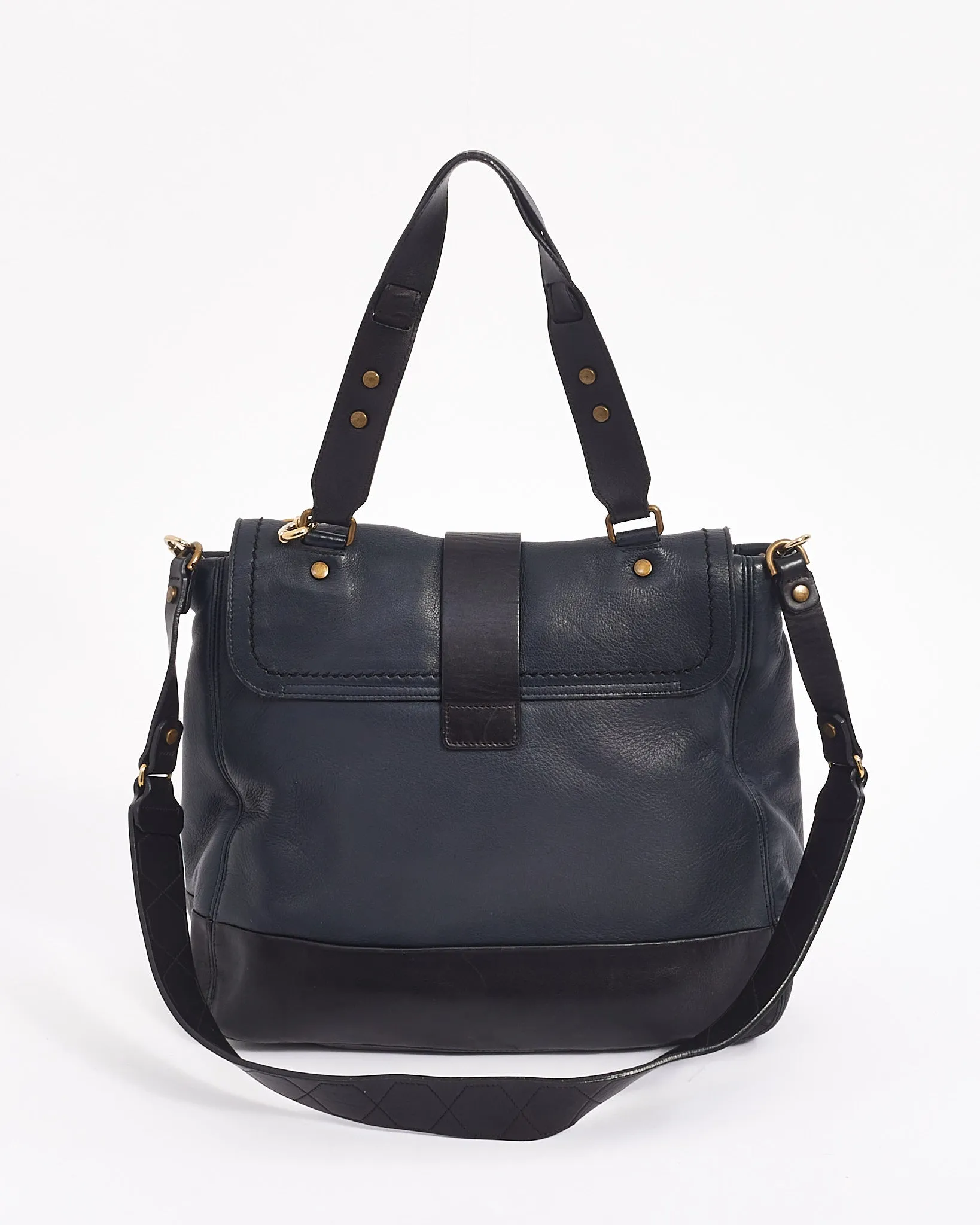 Lanvin Black Leather Shoulder Happy Bag