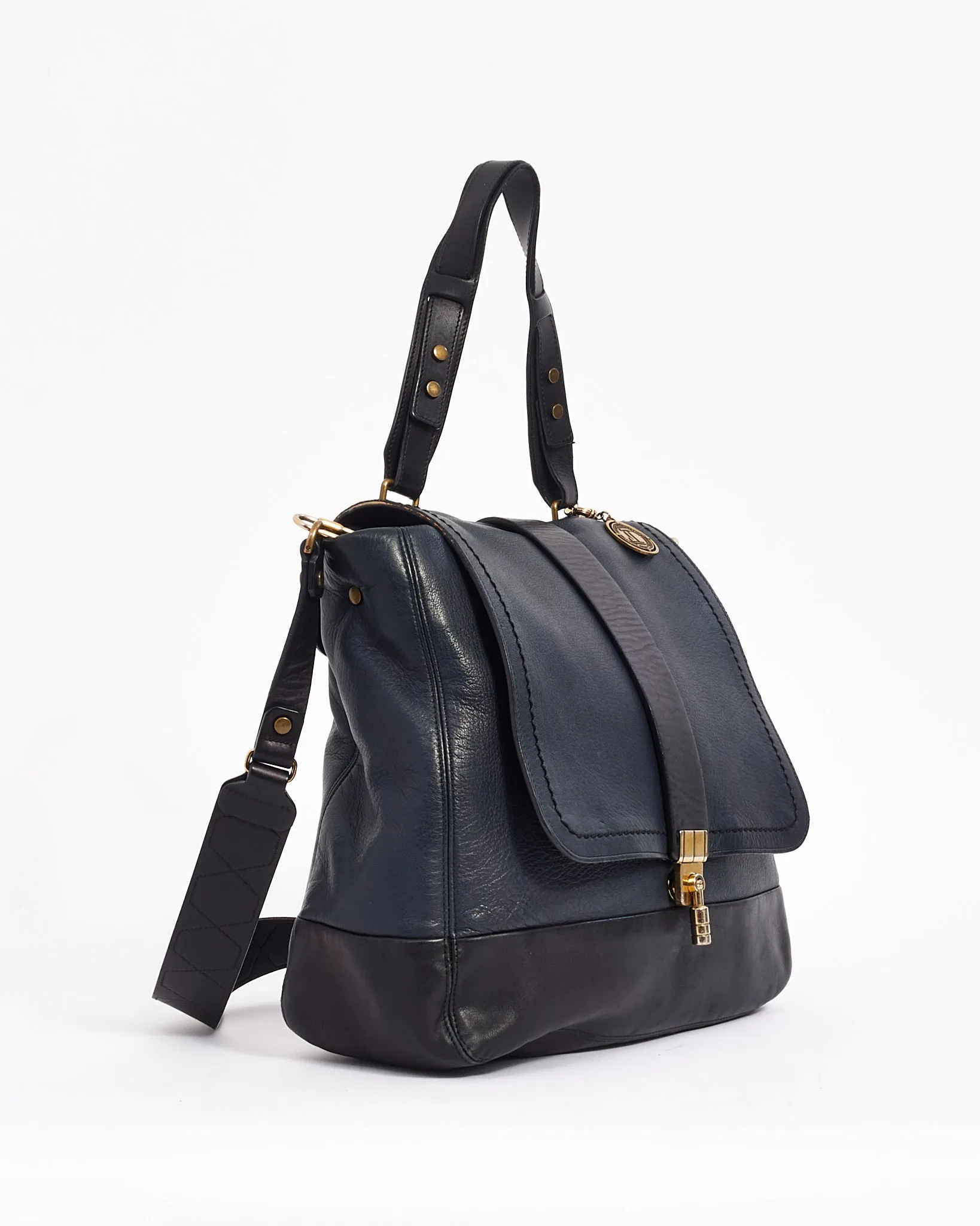 Lanvin Black Leather Shoulder Happy Bag