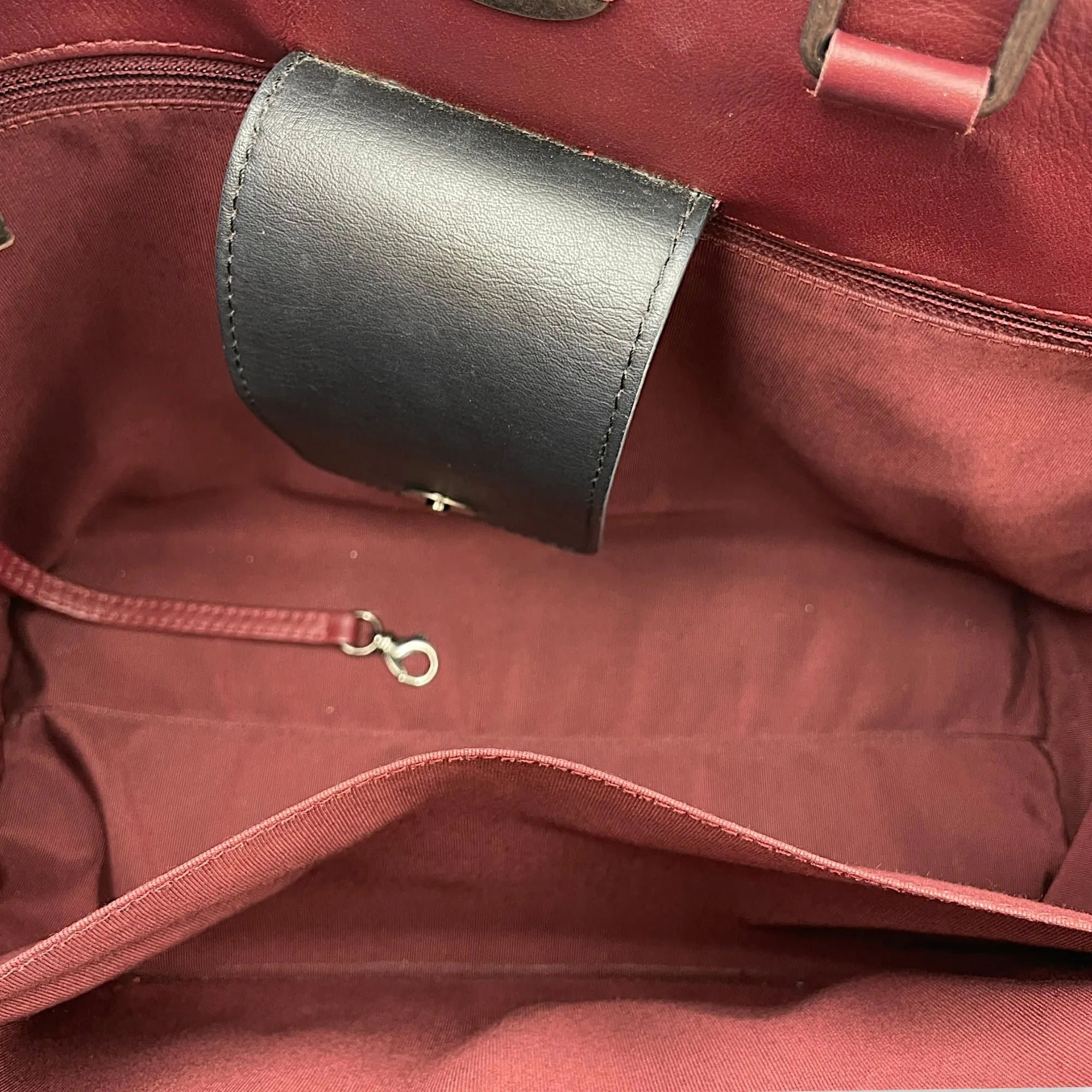 Large Black Tote Bag in Calfskin, Ruthenium hardware
