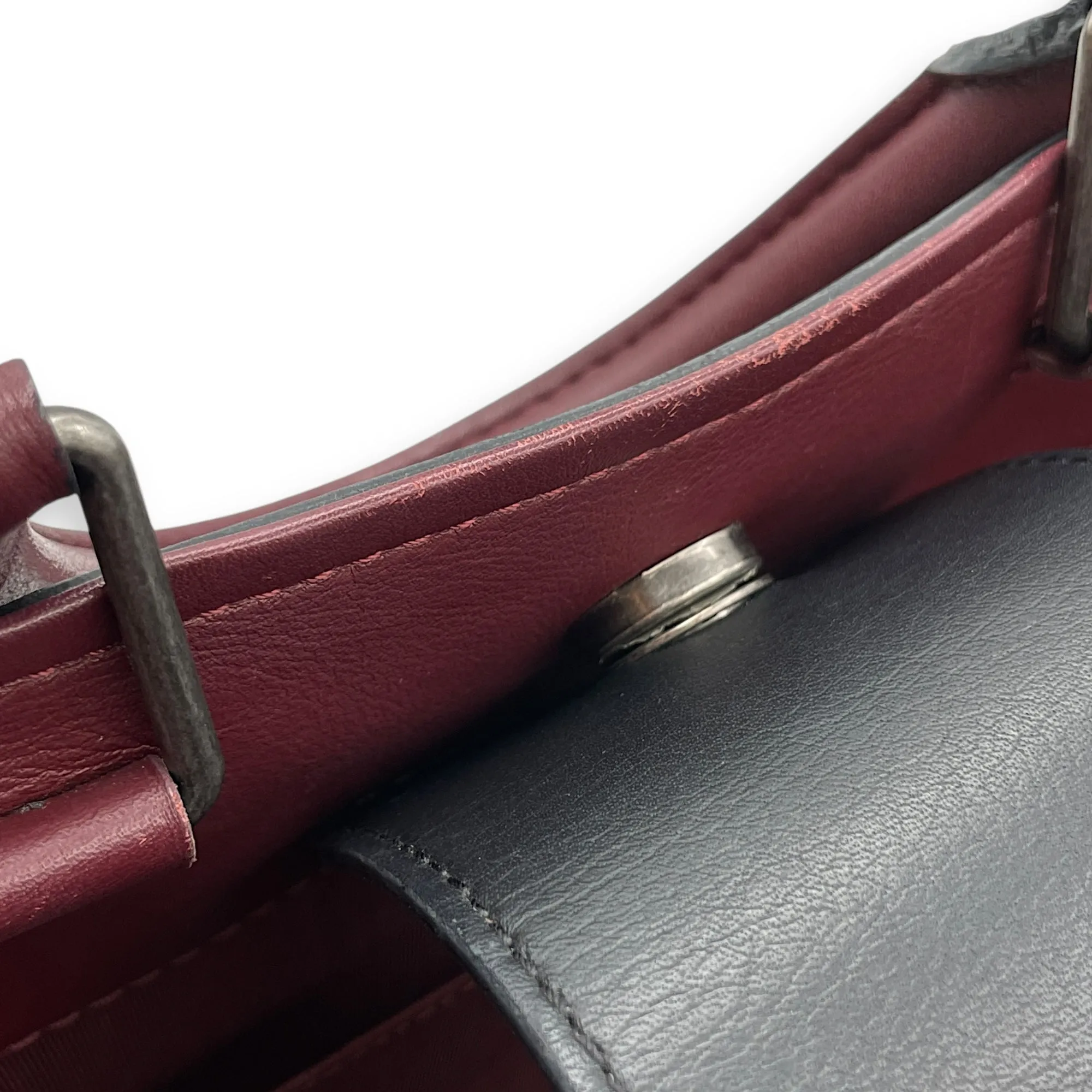 Large Black Tote Bag in Calfskin, Ruthenium hardware