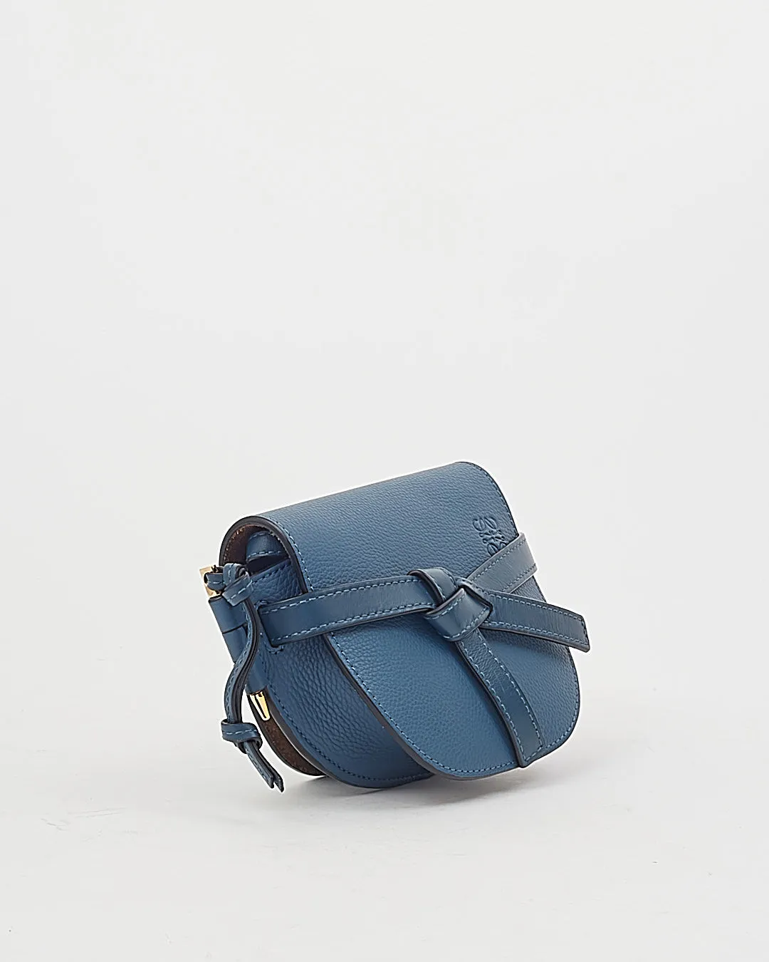 Loewe Blue Leather Mini Gate Crossbody Bag