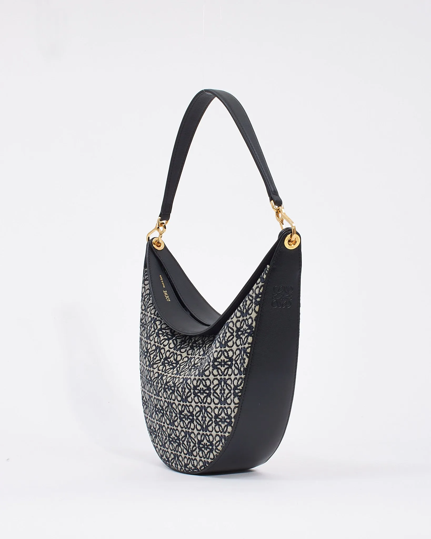Loewe Navy/Black Anagram Jacquard Classic Luna Shoulder Bag