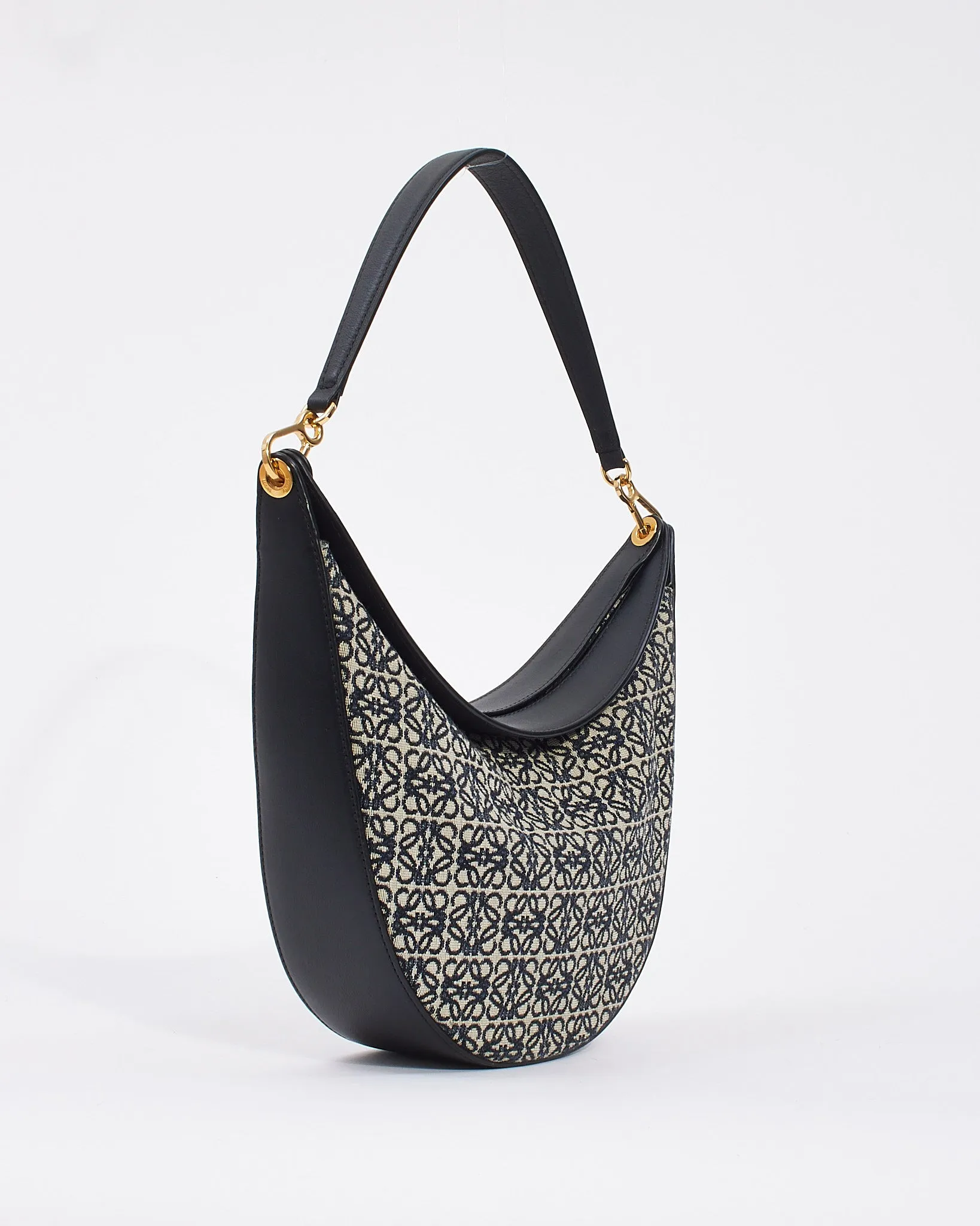 Loewe Navy/Black Anagram Jacquard Classic Luna Shoulder Bag