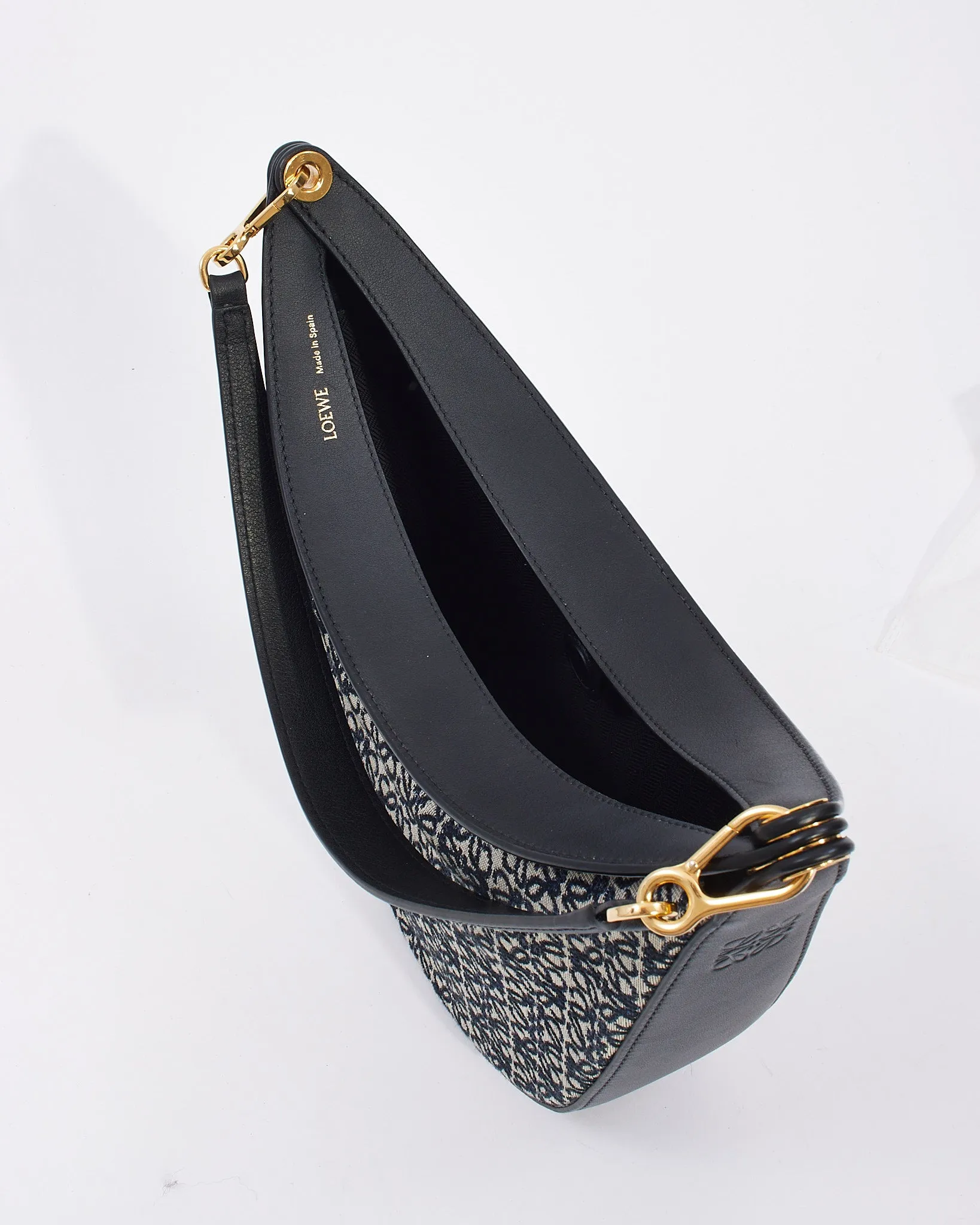 Loewe Navy/Black Anagram Jacquard Classic Luna Shoulder Bag