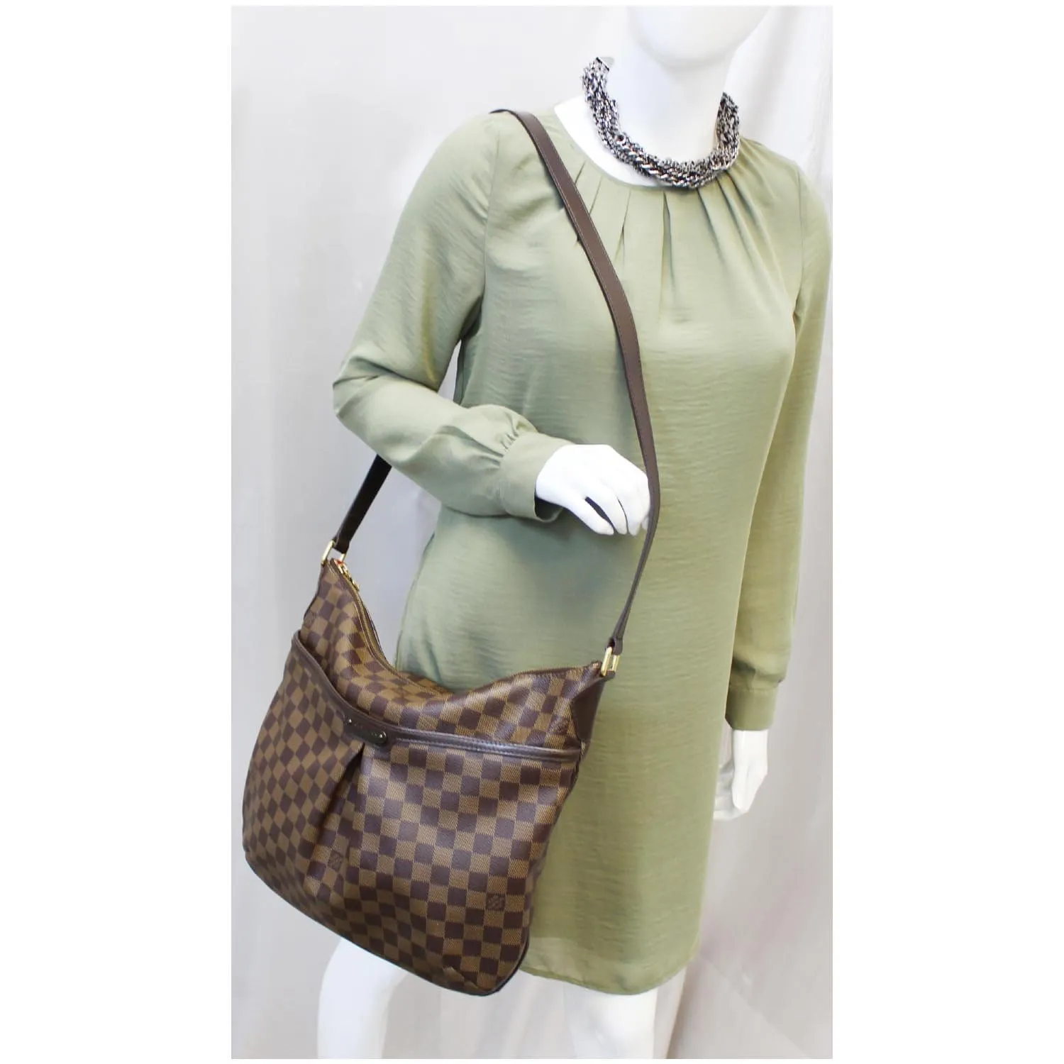 LOUIS VUITTON Bloomsbury GM Damier Ebene Shoulder Crossbody Bag Brown