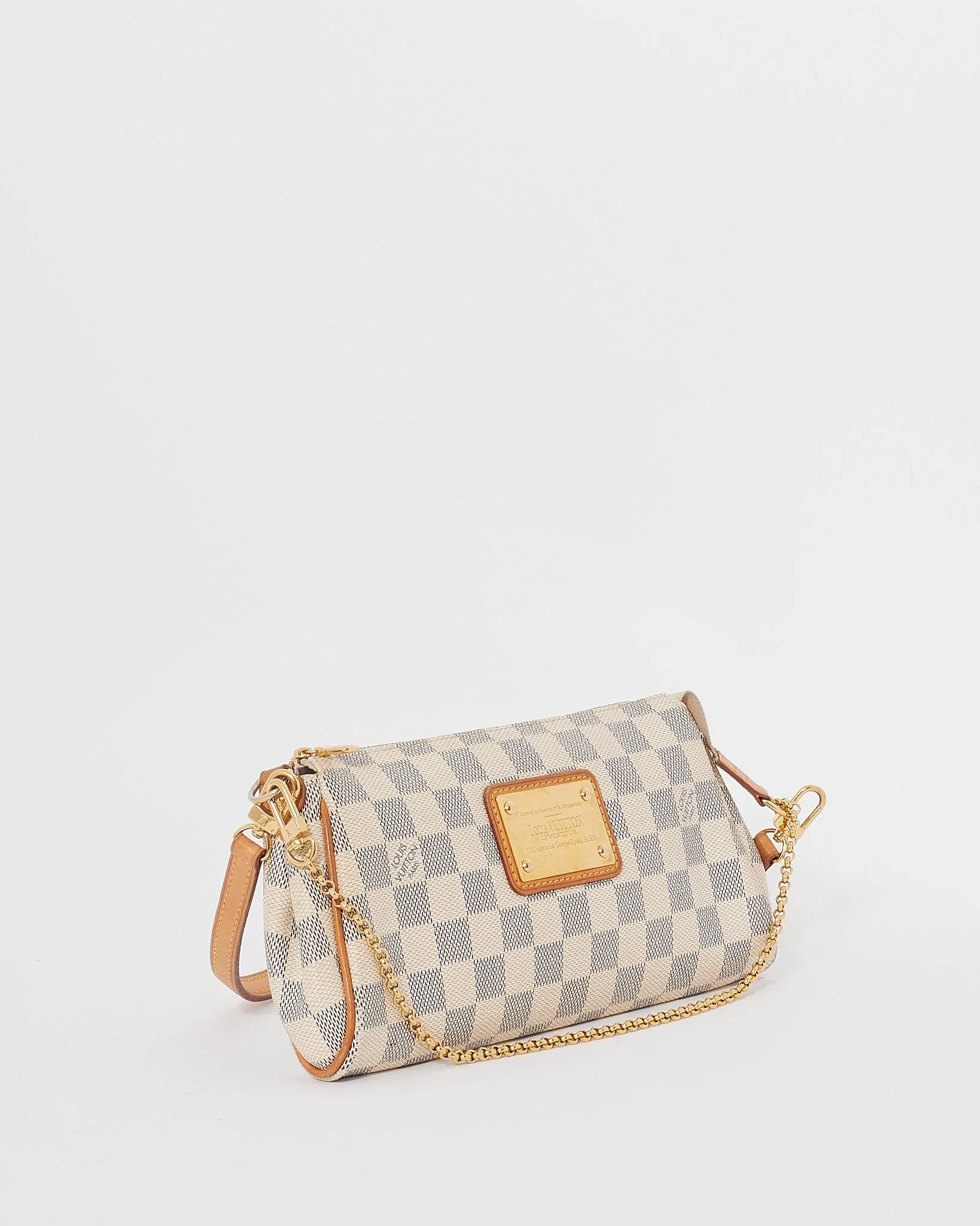 Louis Vuitton Damier Azur Canvas Eva Clutch Crossbody Bag