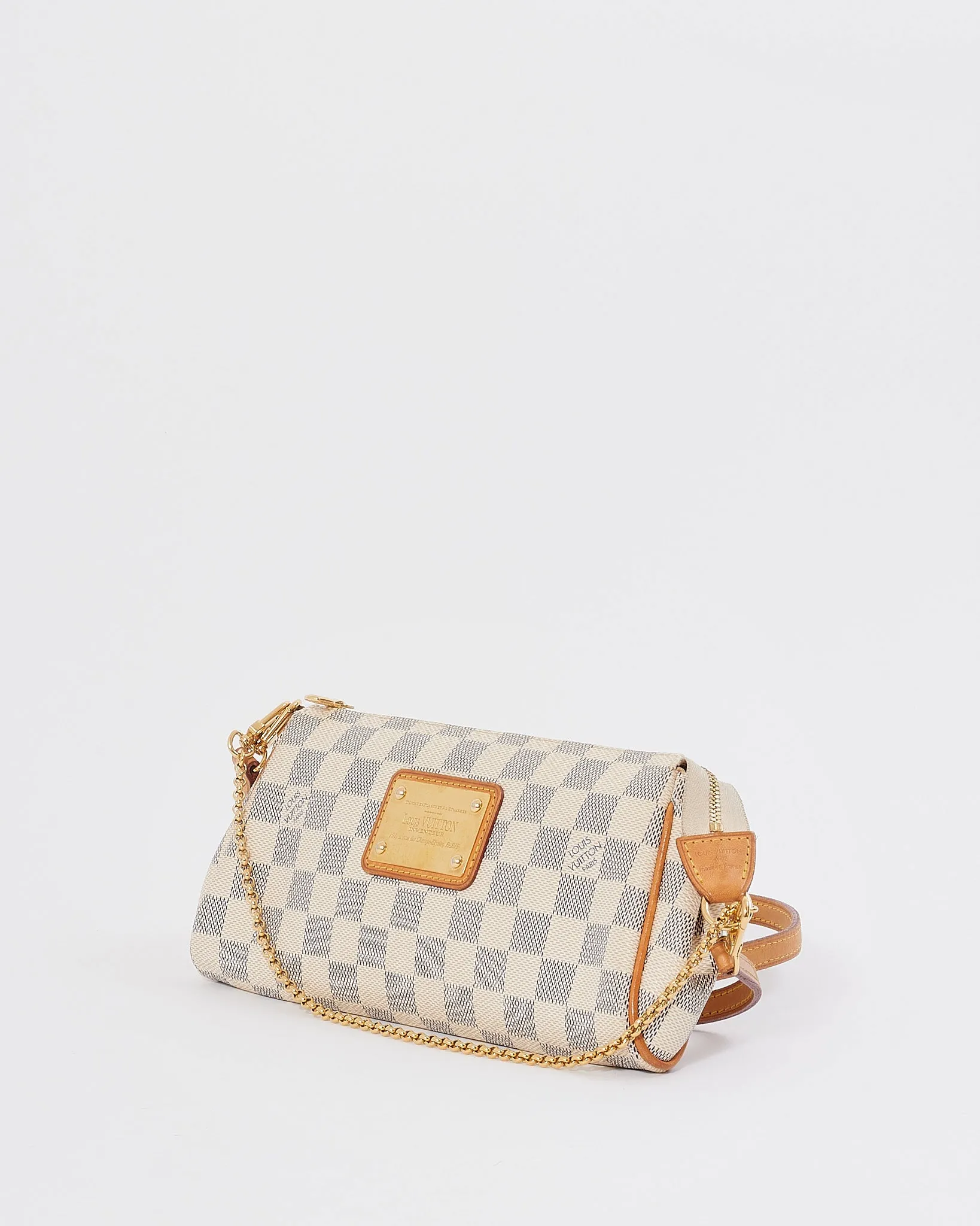 Louis Vuitton Damier Azur Canvas Eva Clutch Crossbody Bag