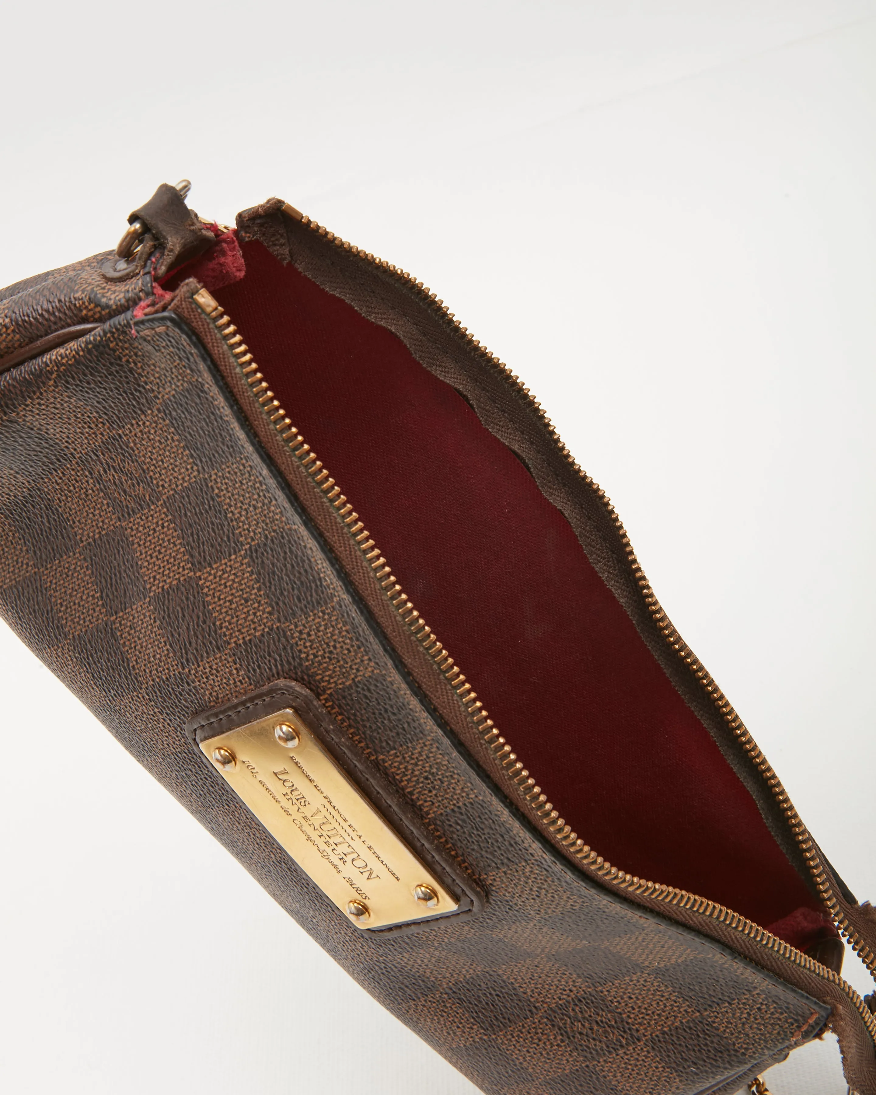 Louis Vuitton Damier Ebene Canvas Eva Clutch Bag