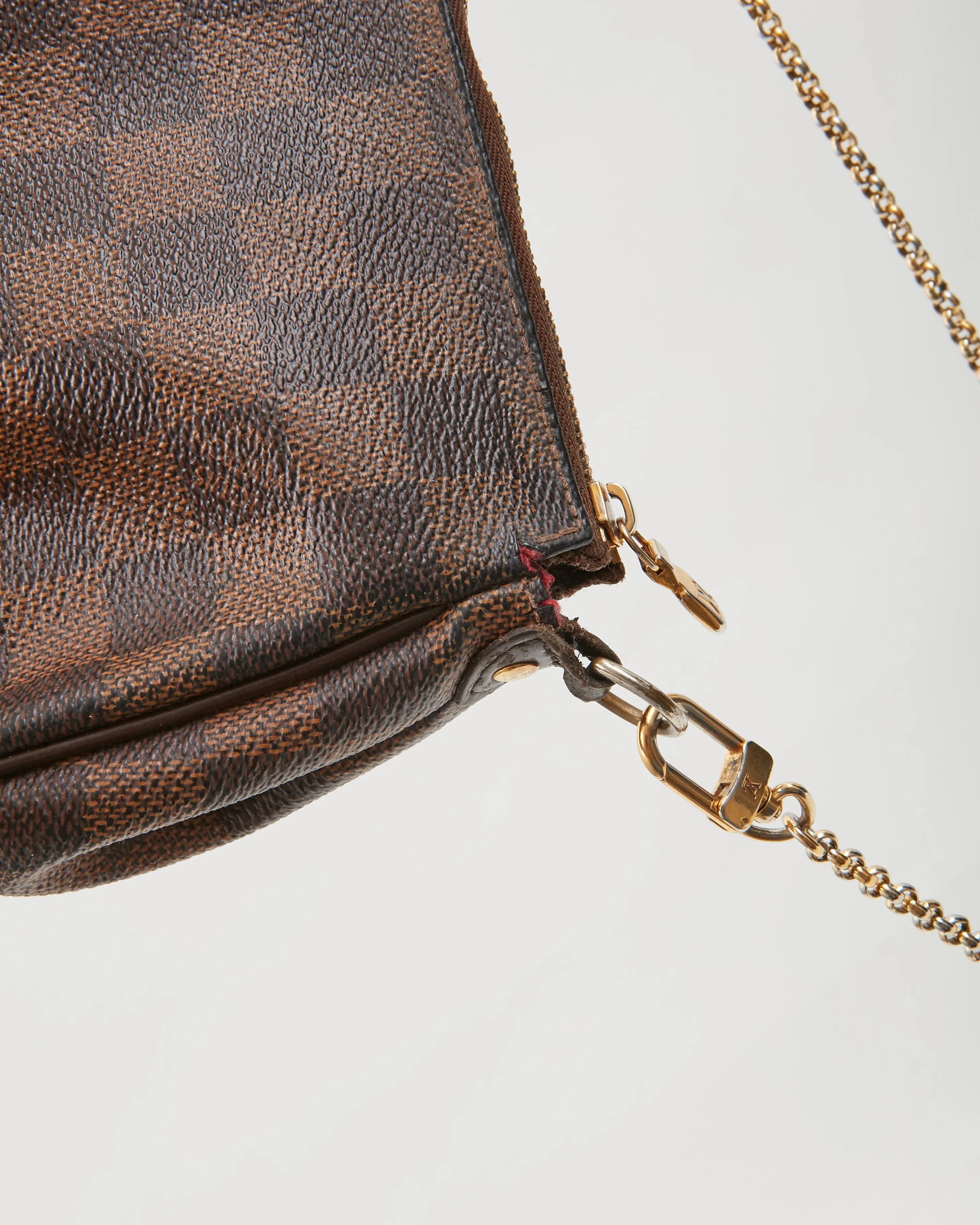 Louis Vuitton Damier Ebene Canvas Eva Clutch Bag