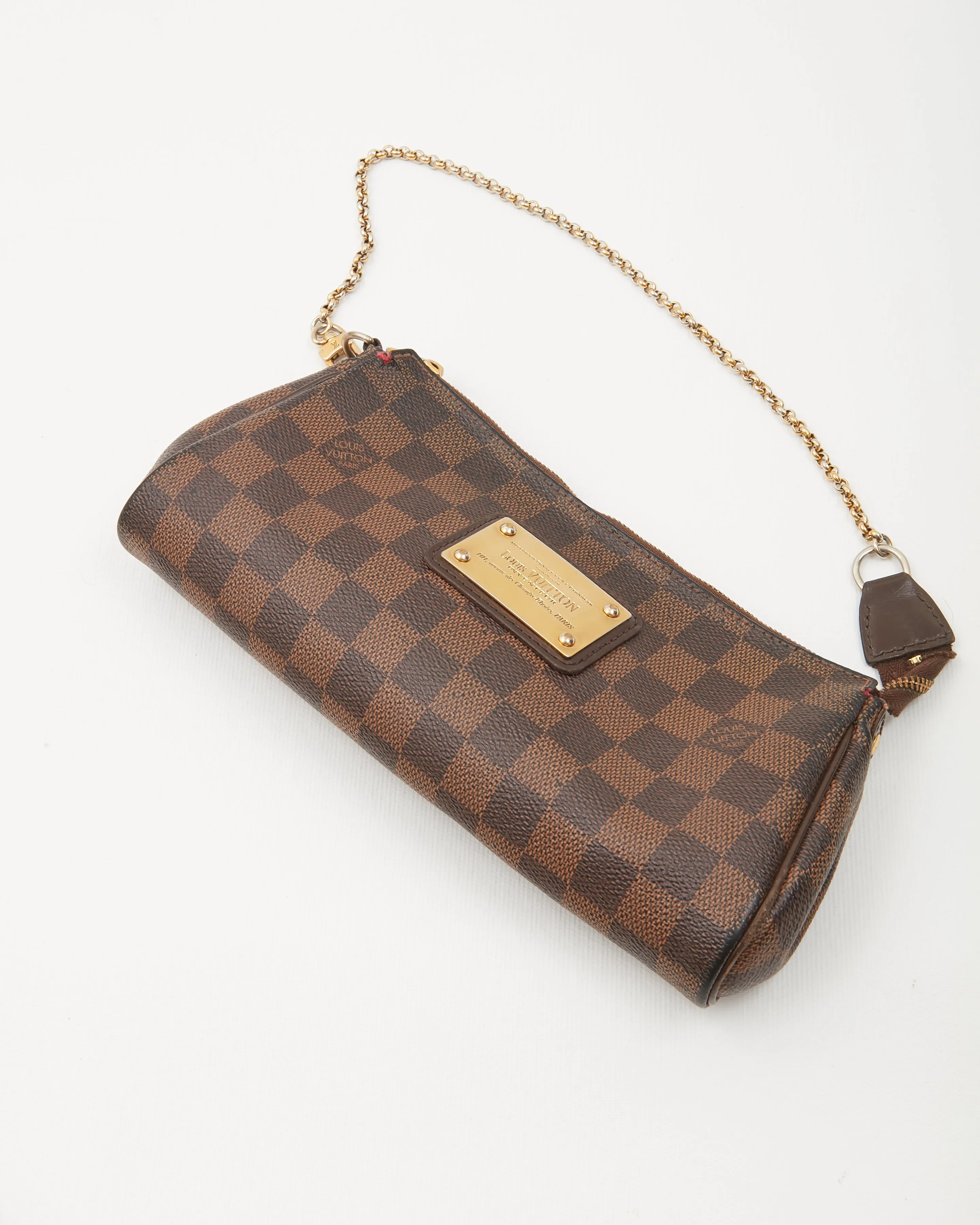 Louis Vuitton Damier Ebene Canvas Eva Clutch Bag