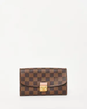 Louis Vuitton Damier Ebene Coated Canvas Croisette Wallet On Chain