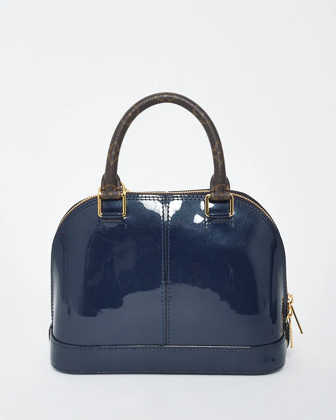 Louis Vuitton Dark Blue Vernis Lisse & Monogram Leather Alma BB Bag
