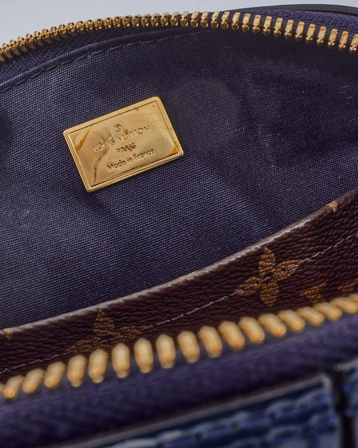 Louis Vuitton Dark Blue Vernis Lisse & Monogram Leather Alma BB Bag