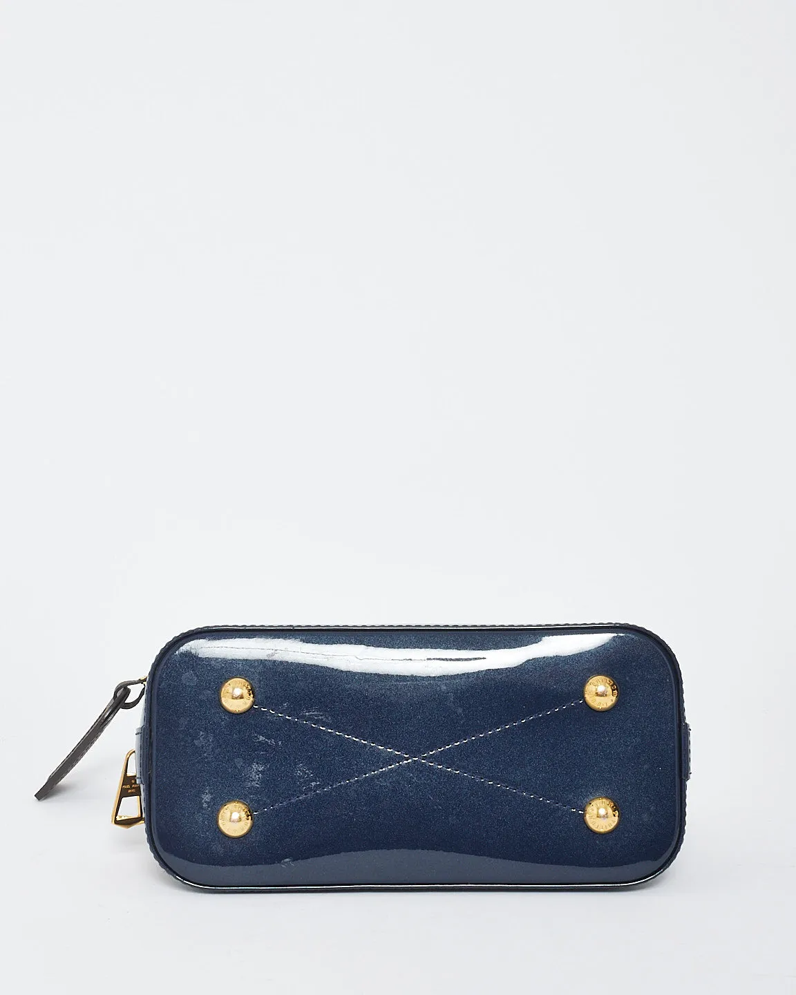 Louis Vuitton Dark Blue Vernis Lisse & Monogram Leather Alma BB Bag