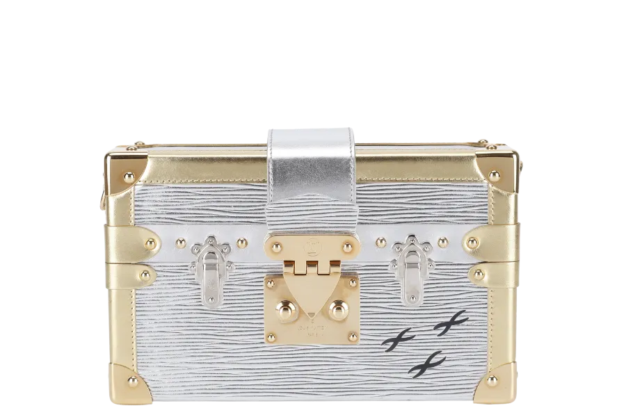 LOUIS VUITTON M50018 EPI PETITE MALLE CROSSBODY BAG GOLD HARDWARE WITH STRAPS AND DUST COVER