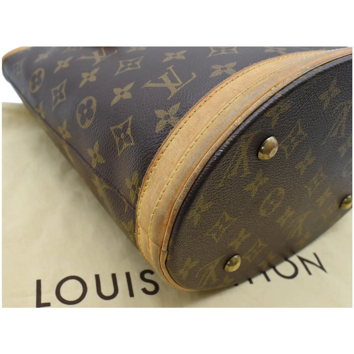 LOUIS VUITTON Marais Bucket Monogram Canvas Shoulder Bag Brown