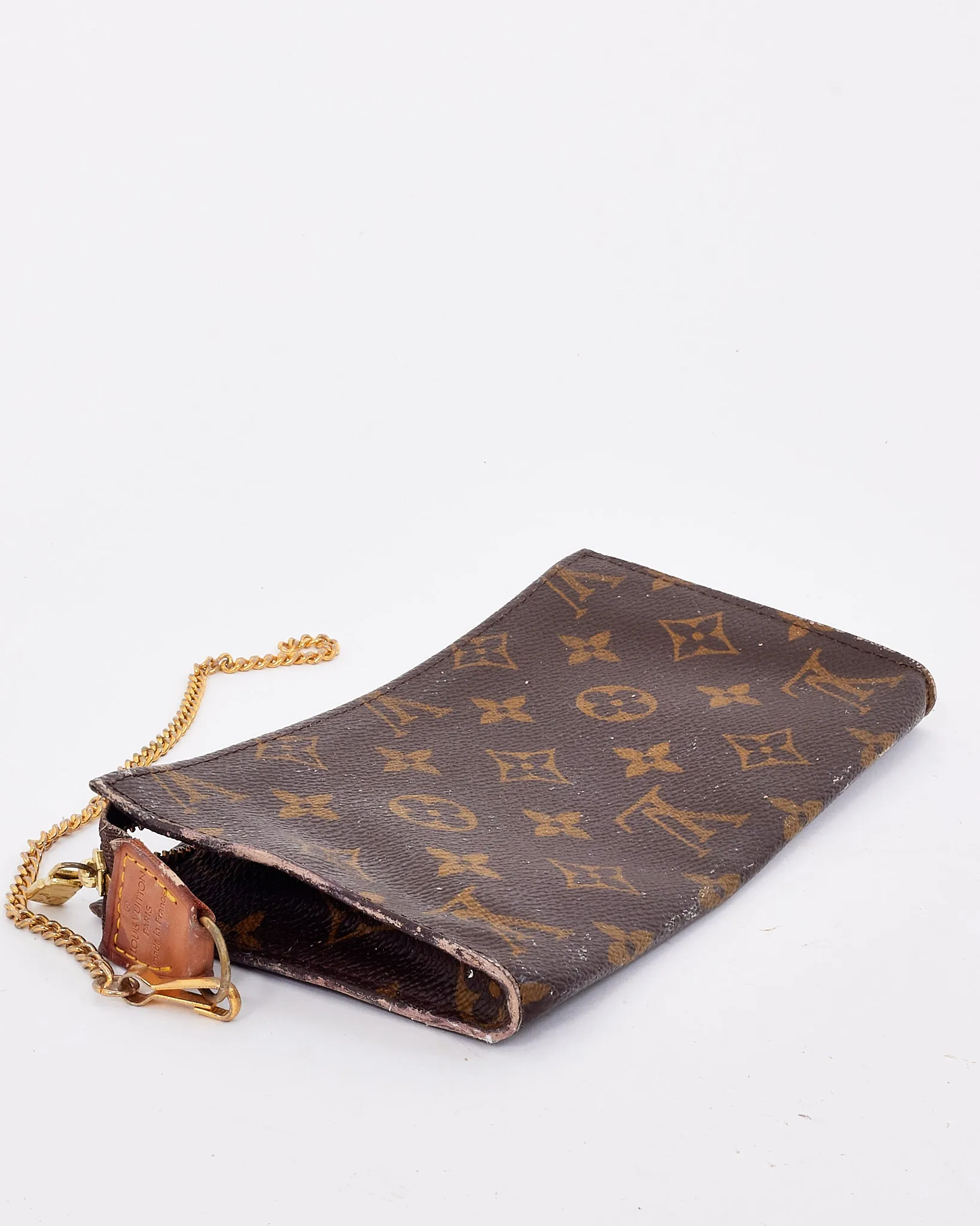 Louis Vuitton Monogram Canvas Zip Pouch with Chain