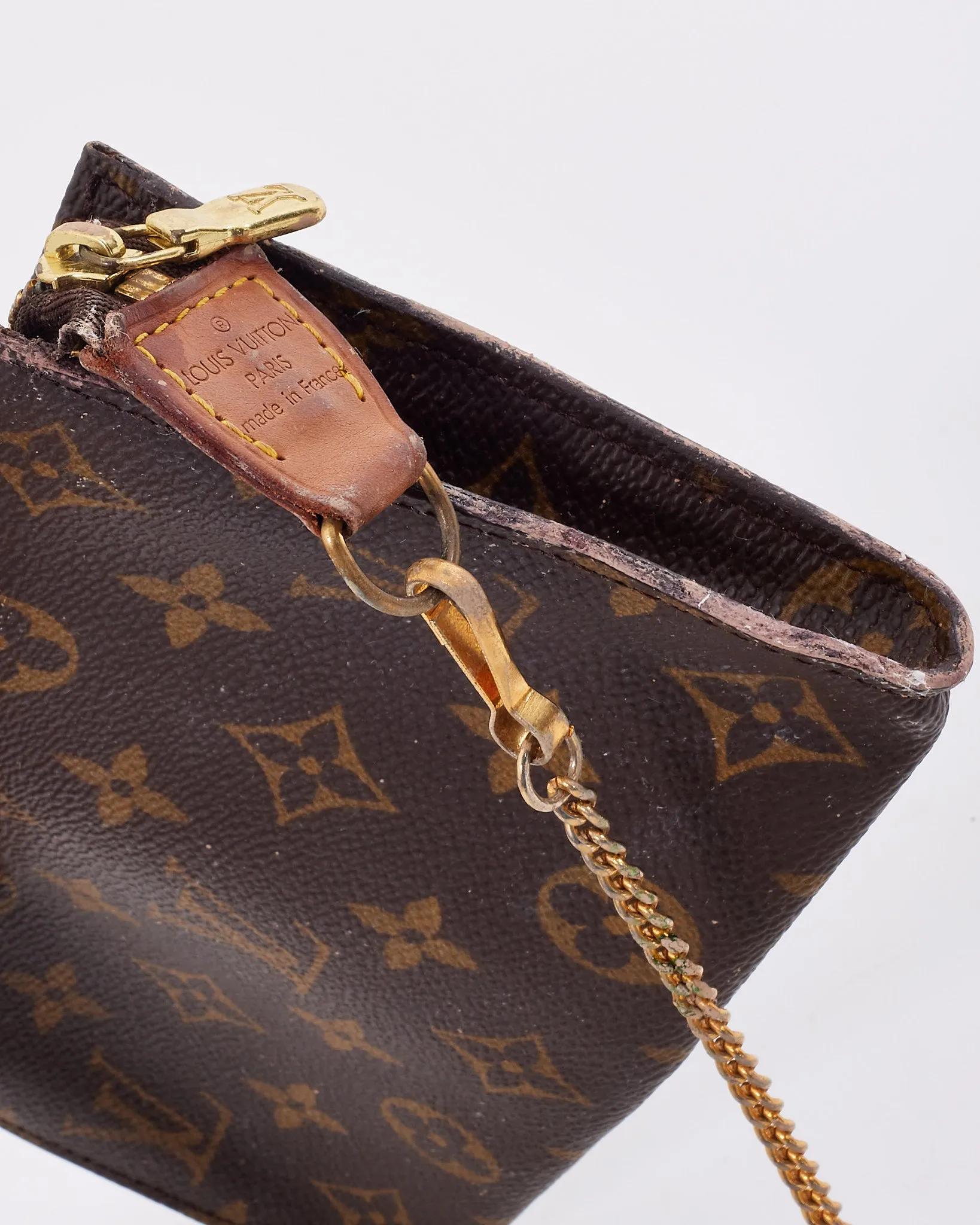 Louis Vuitton Monogram Canvas Zip Pouch with Chain