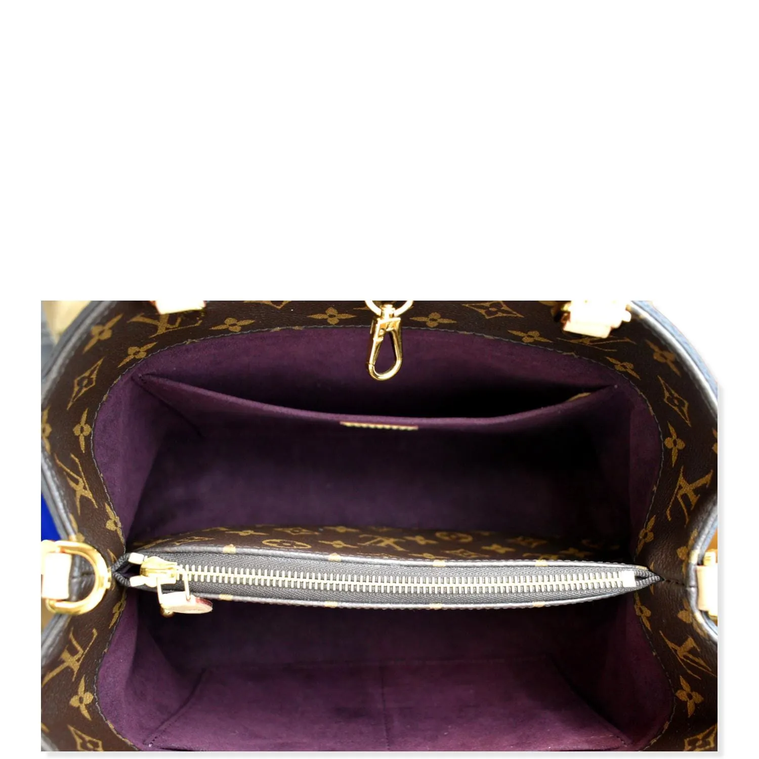 LOUIS VUITTON Montaigne MM Monogram Canvas Shoulder Bag Brown