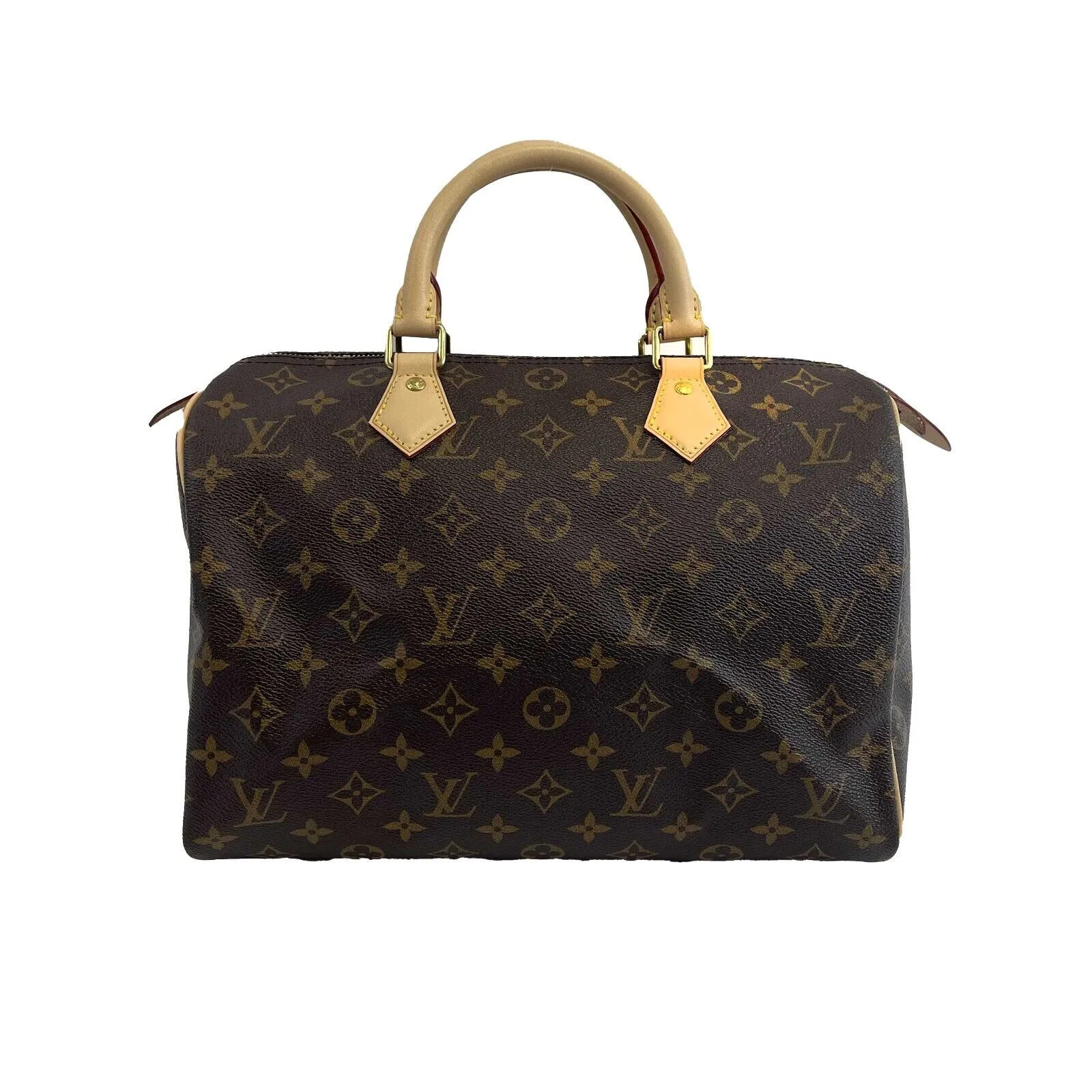 Louis Vuitton - New 30 Speedy - Brown / Beige Monogram Canvas Top Handle Bag